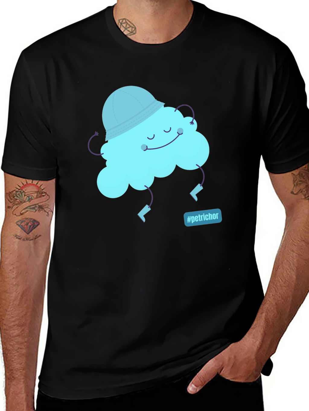 Whimsical Cloud Graphic Tee - Petrichor Vibes