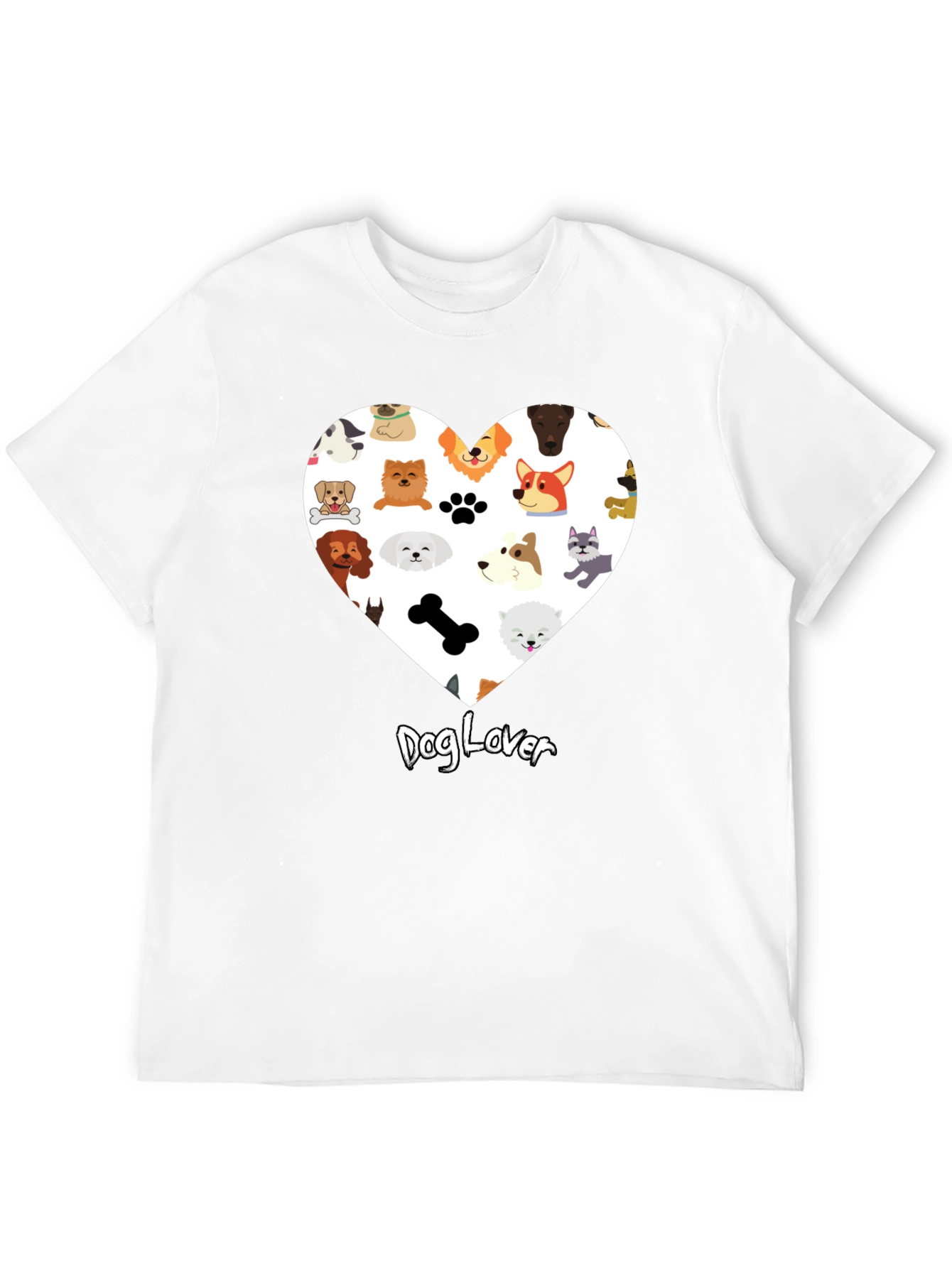 Dog Lover Graphic T-Shirt - Cute Dog Breed Heart Design