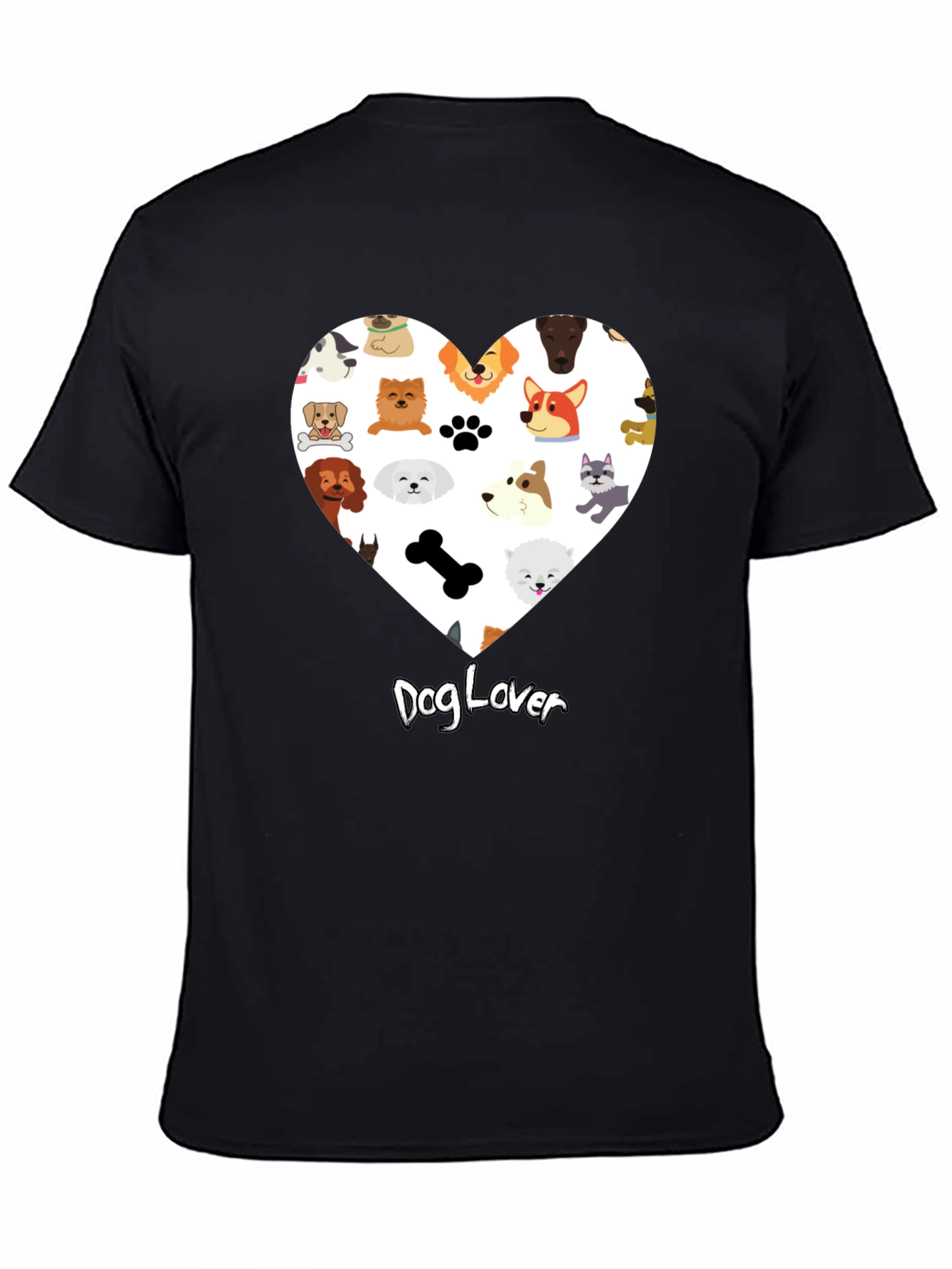 Dog Lover Graphic T-Shirt - Cute Dog Breed Heart Design