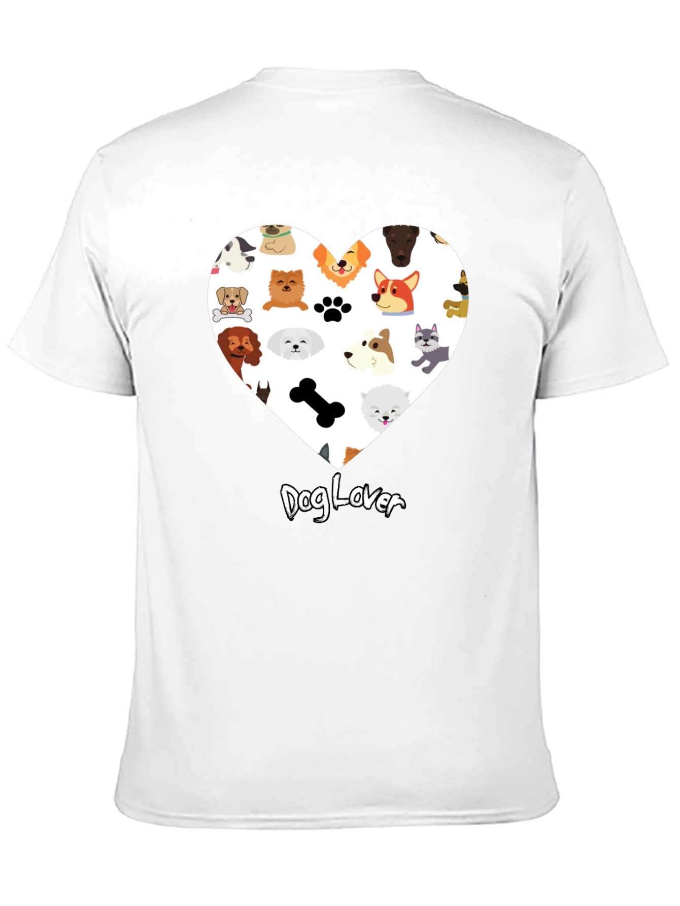 Dog Lover Graphic T-Shirt - Cute Dog Breed Heart Design