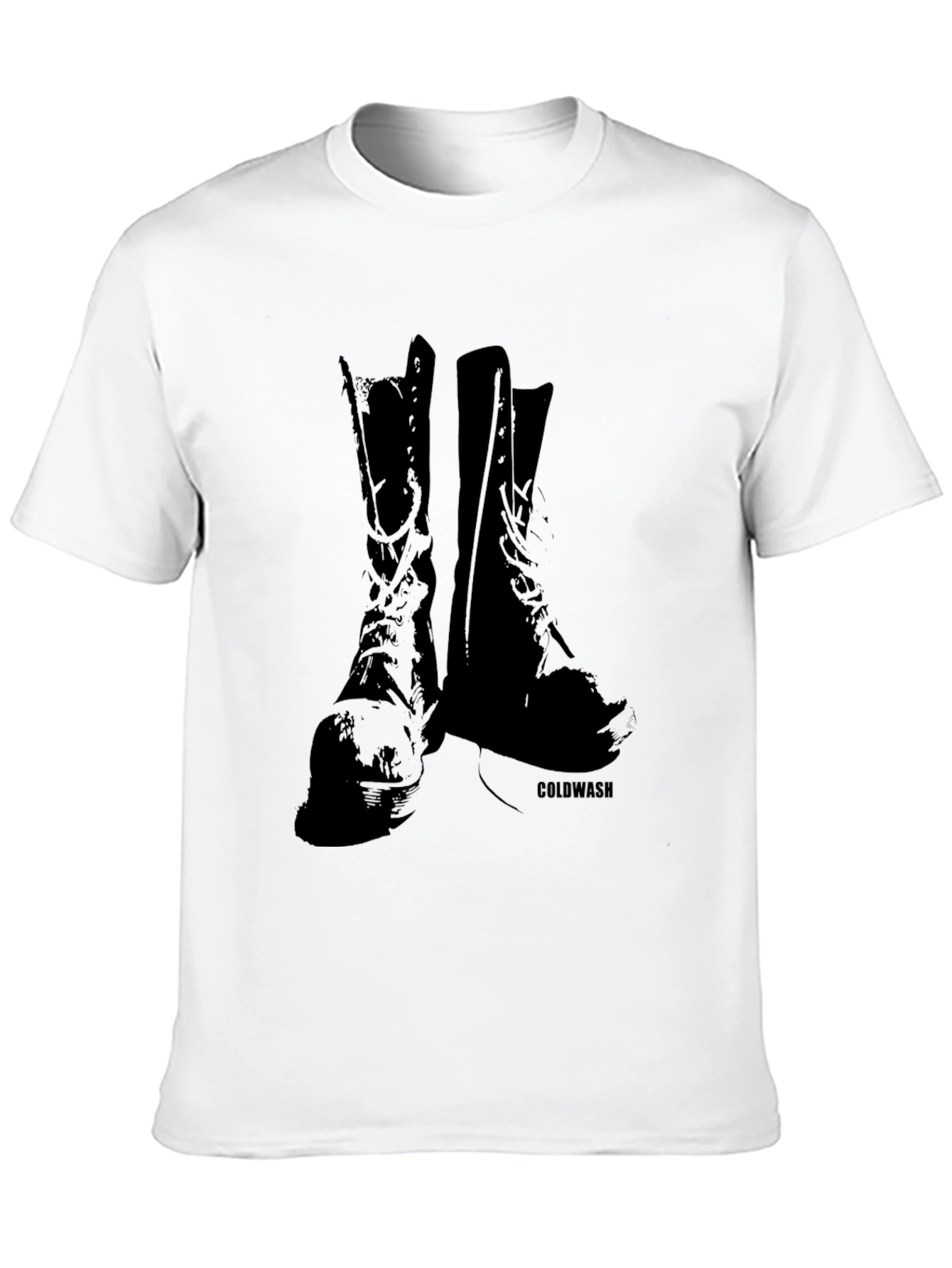 Vintage Boots Graphic Tee - Black Cotton T-Shirt