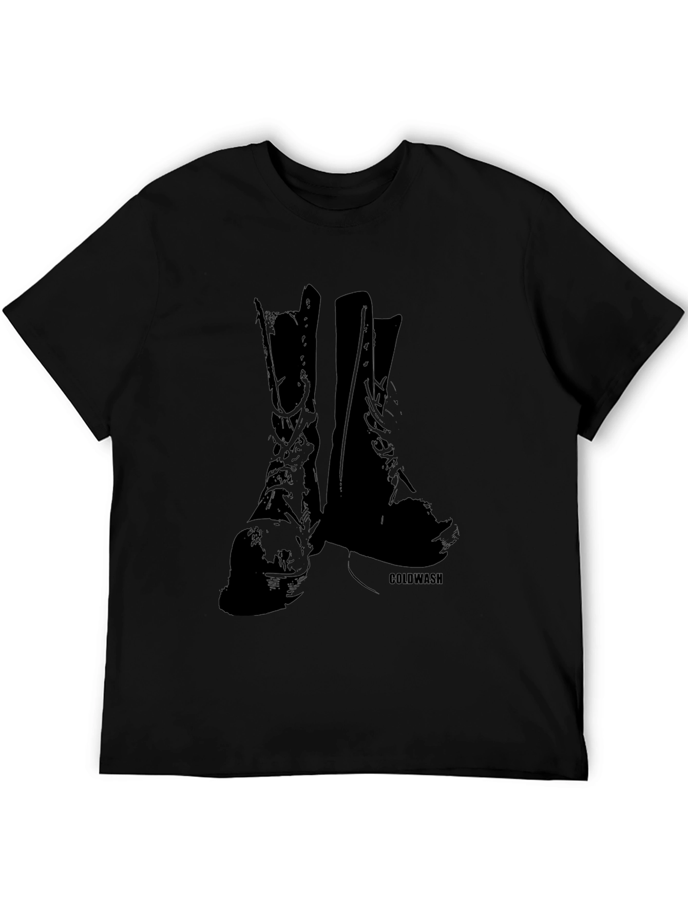Vintage Boots Graphic Tee - Black Cotton T-Shirt