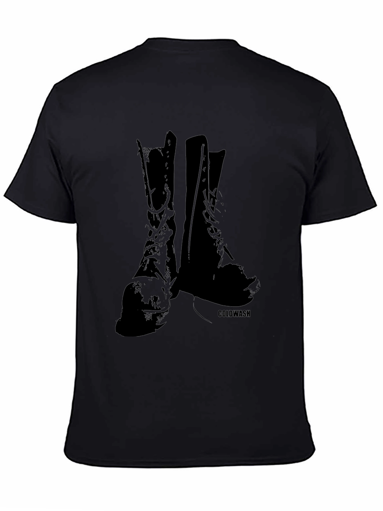 Vintage Boots Graphic Tee - Black Cotton T-Shirt