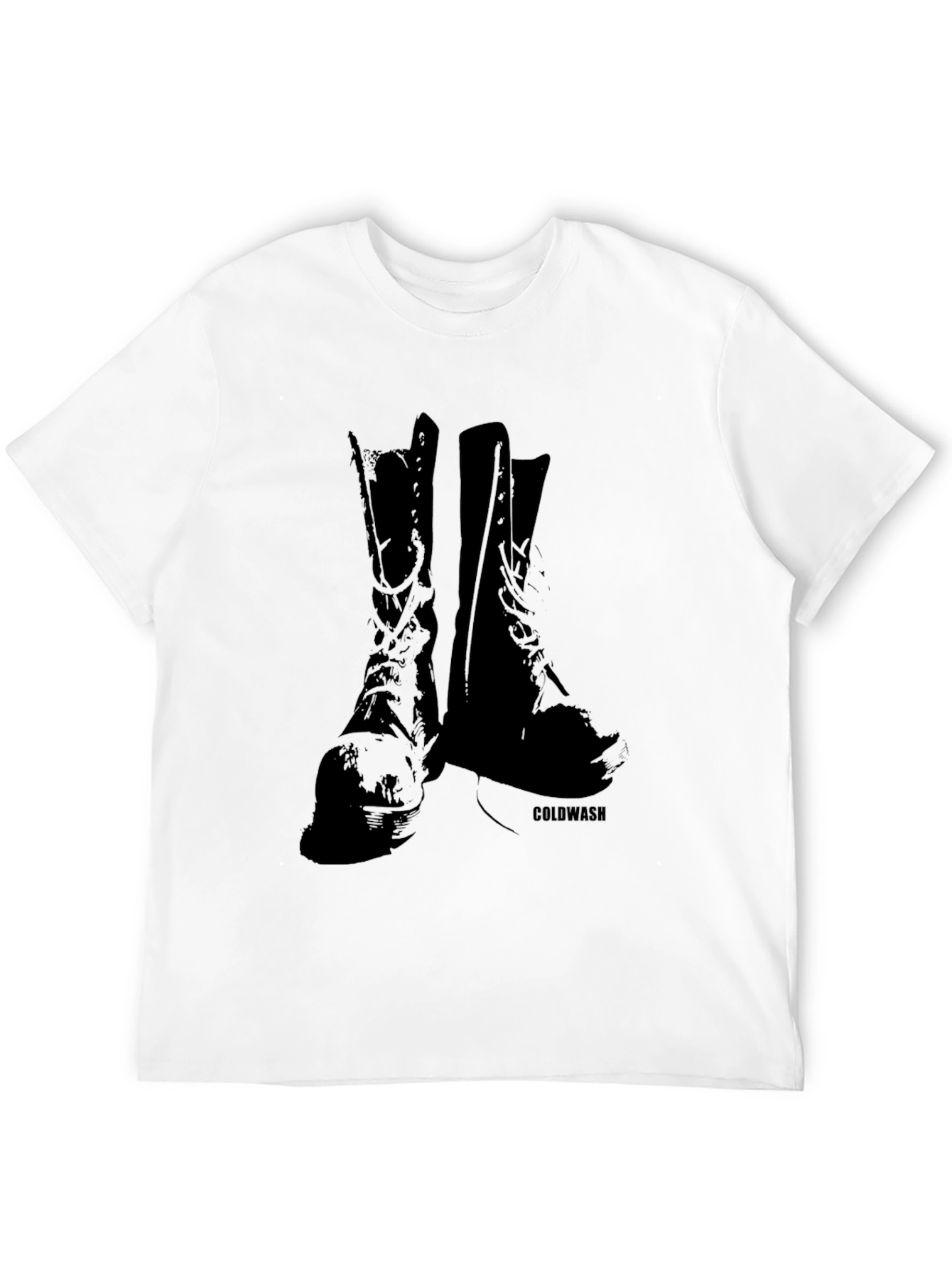 Vintage Boots Graphic Tee - Black Cotton T-Shirt