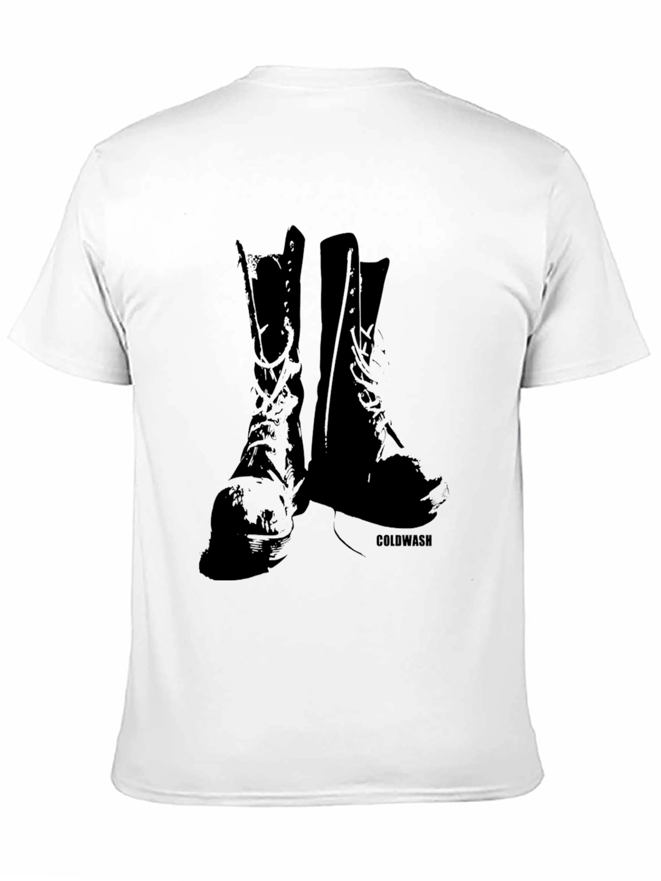 Vintage Boots Graphic Tee - Black Cotton T-Shirt