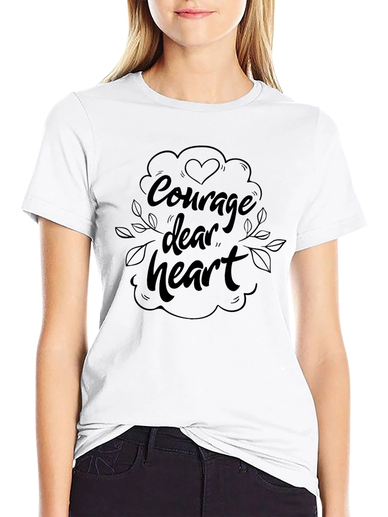 Courage Dear Heart Graphic Black T-Shirt