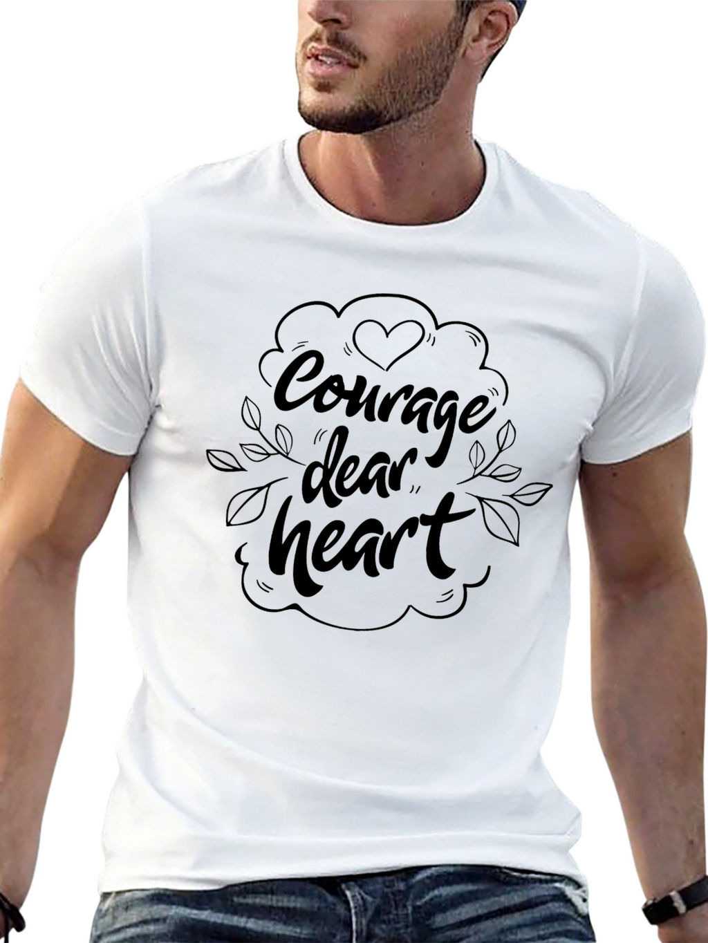 Courage Dear Heart Graphic Black T-Shirt