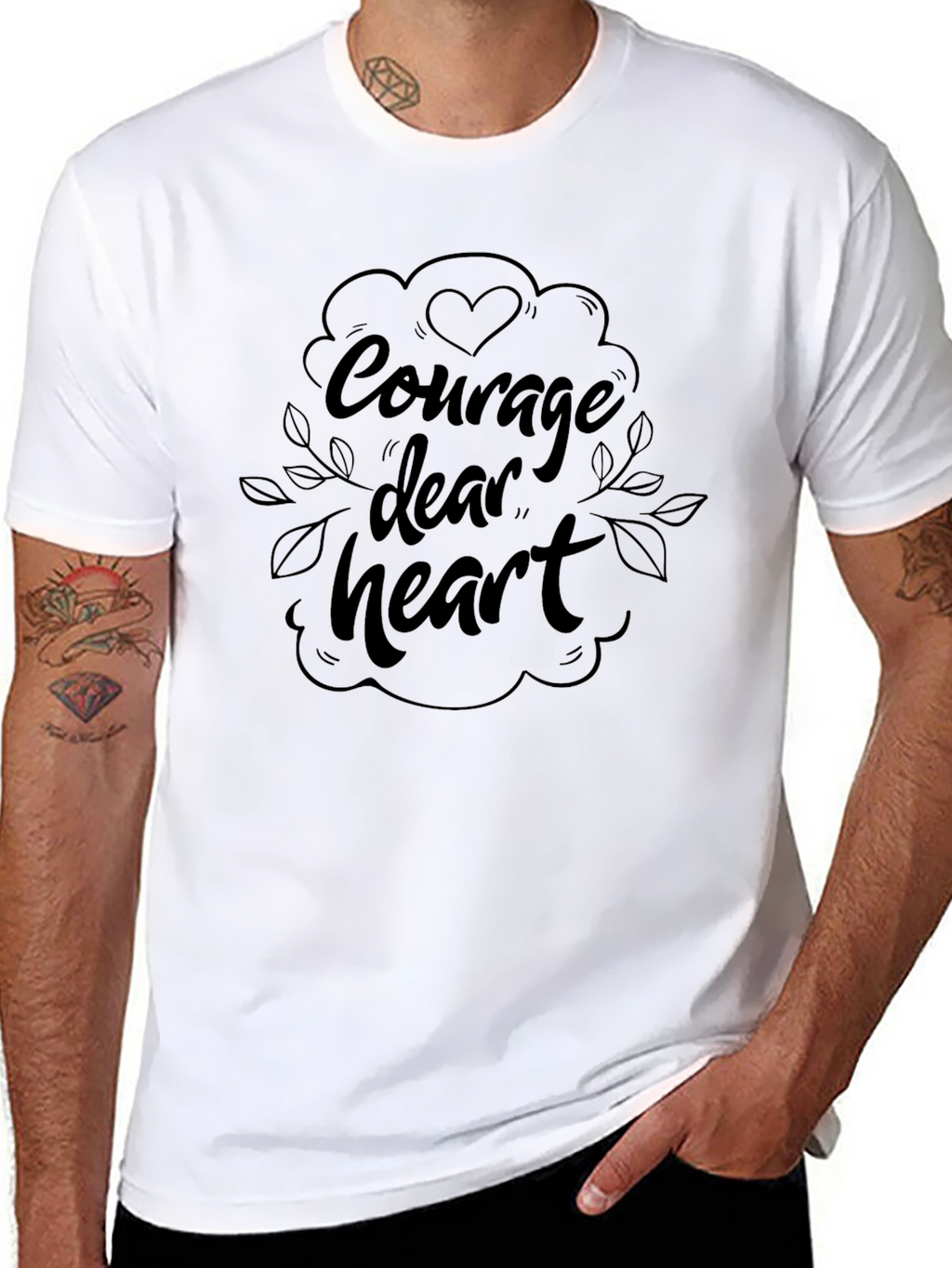 Courage Dear Heart Graphic Black T-Shirt
