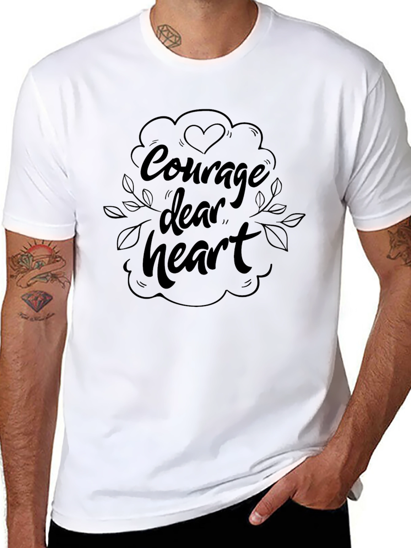 Courage Dear Heart Graphic Black T-Shirt