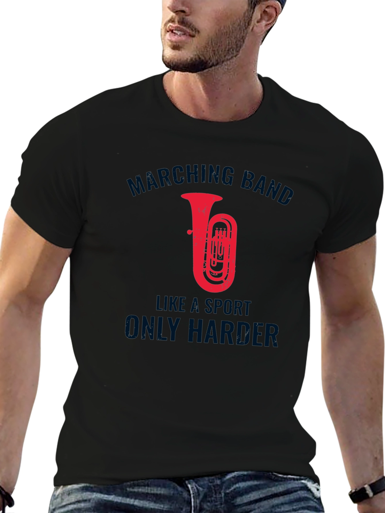 Marching Band Tuba Graphic Tee - Sports Humor