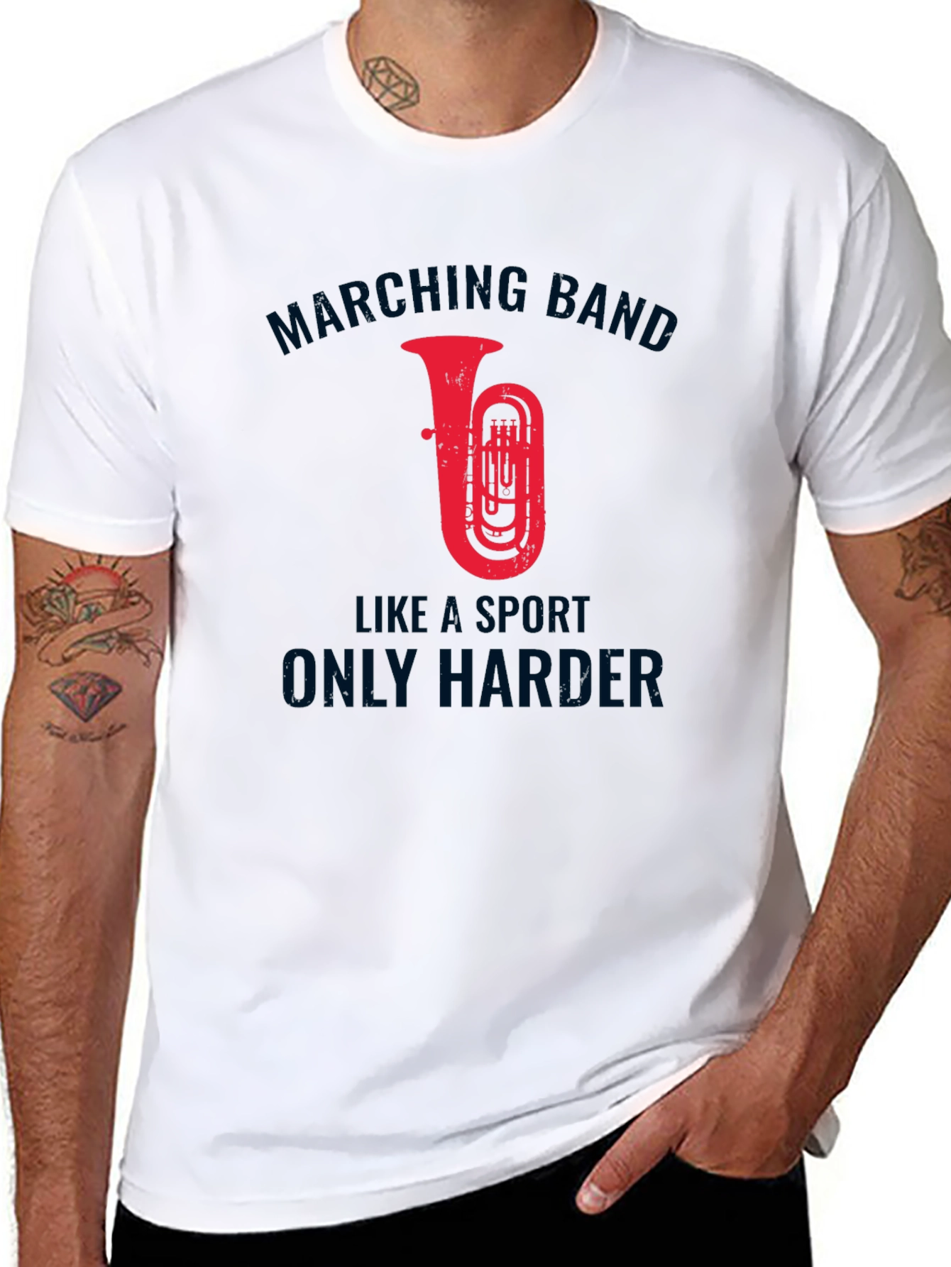 Marching Band Tuba Graphic Tee - Sports Humor