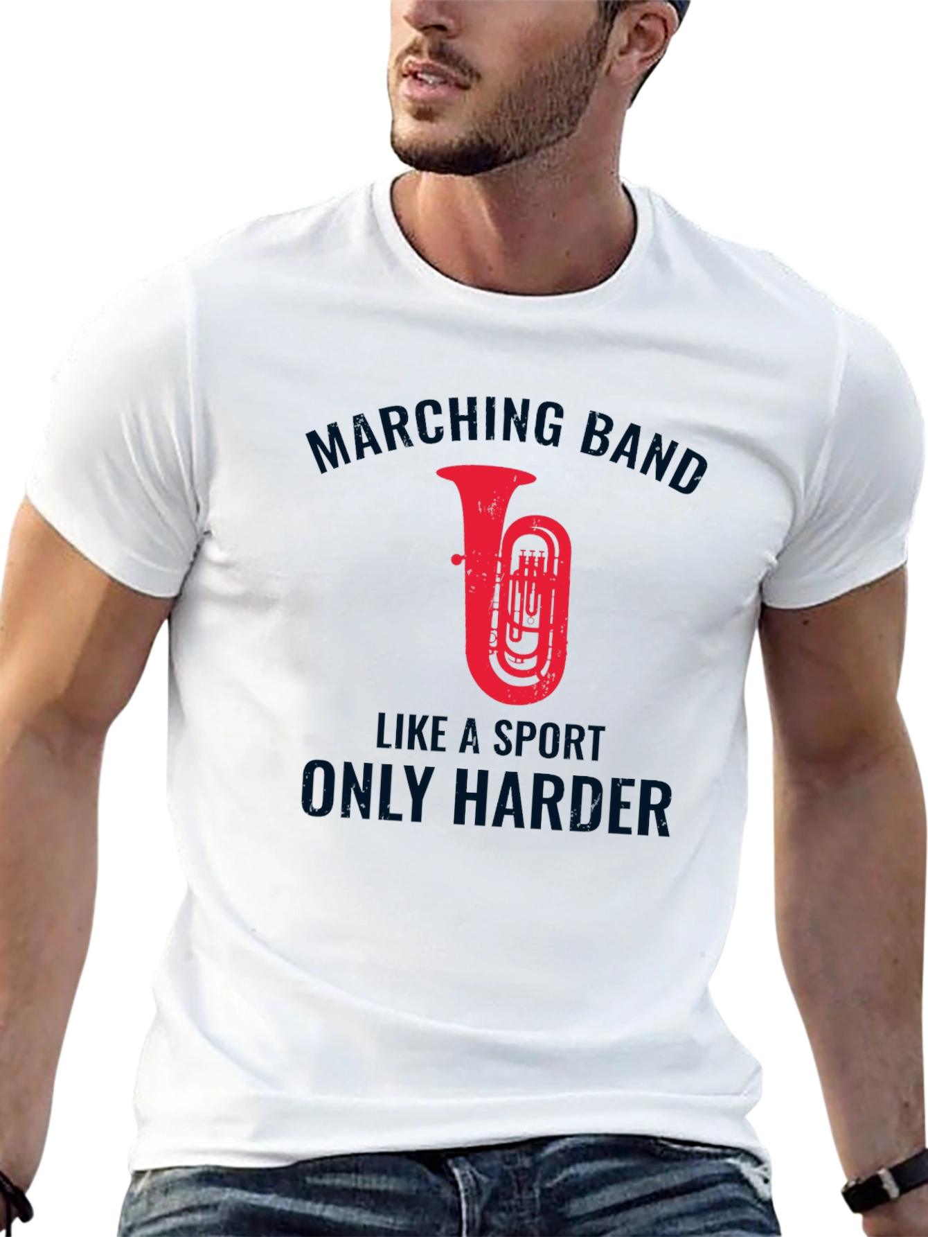 Marching Band Tuba Graphic Tee - Sports Humor