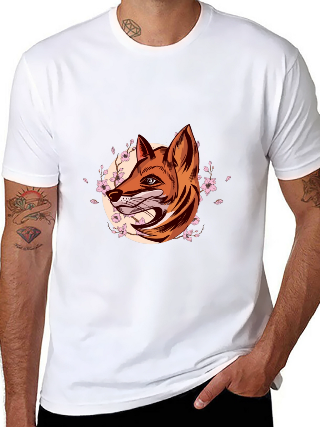 Fox Head Graphic Tee - Stylish Mens Black T-Shirt