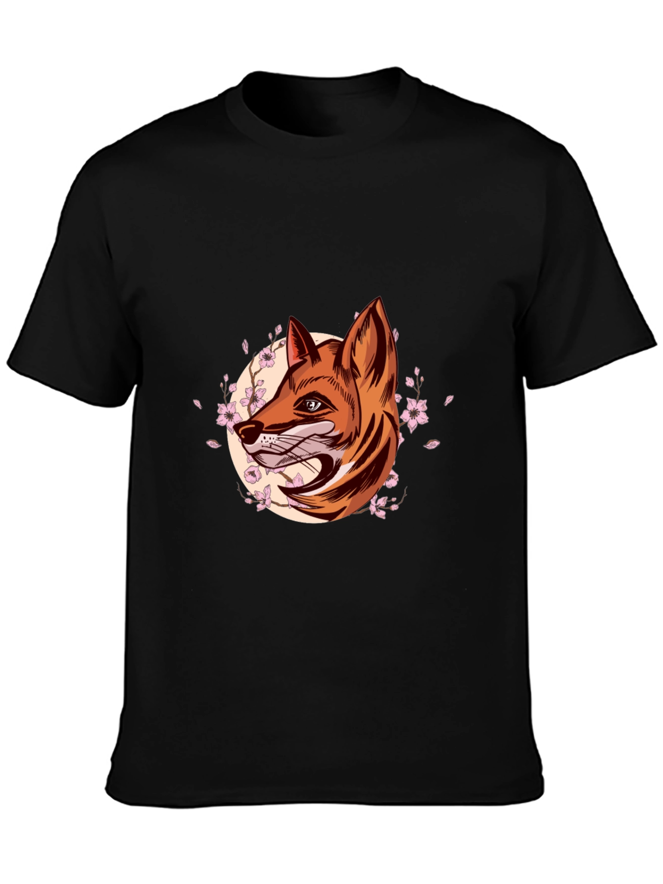 Fox Head Graphic Tee - Stylish Mens Black T-Shirt