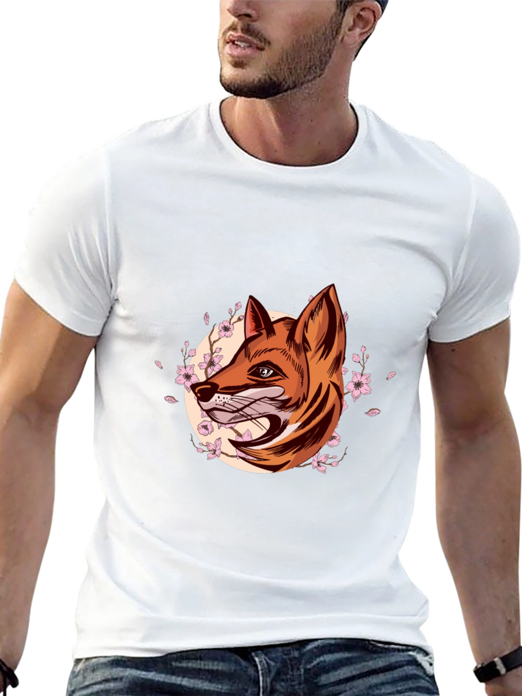 Fox Head Graphic Tee - Stylish Mens Black T-Shirt