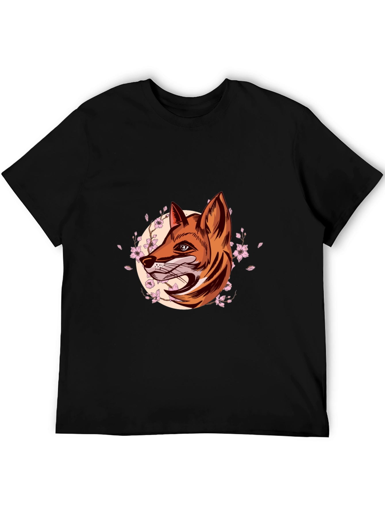 Fox Head Graphic Tee - Stylish Mens Black T-Shirt