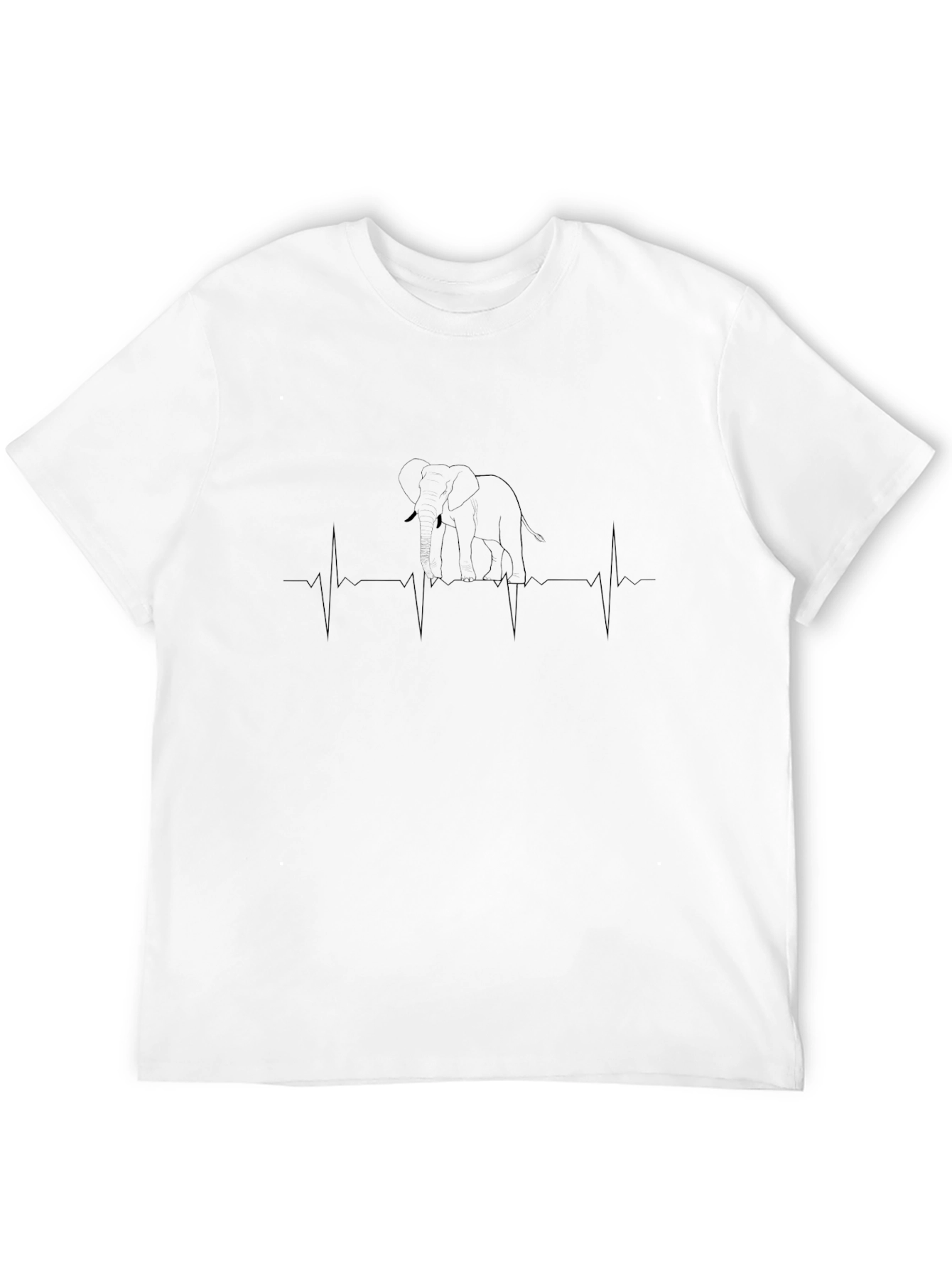 Elephant Heartbeat Tee - Black Cotton