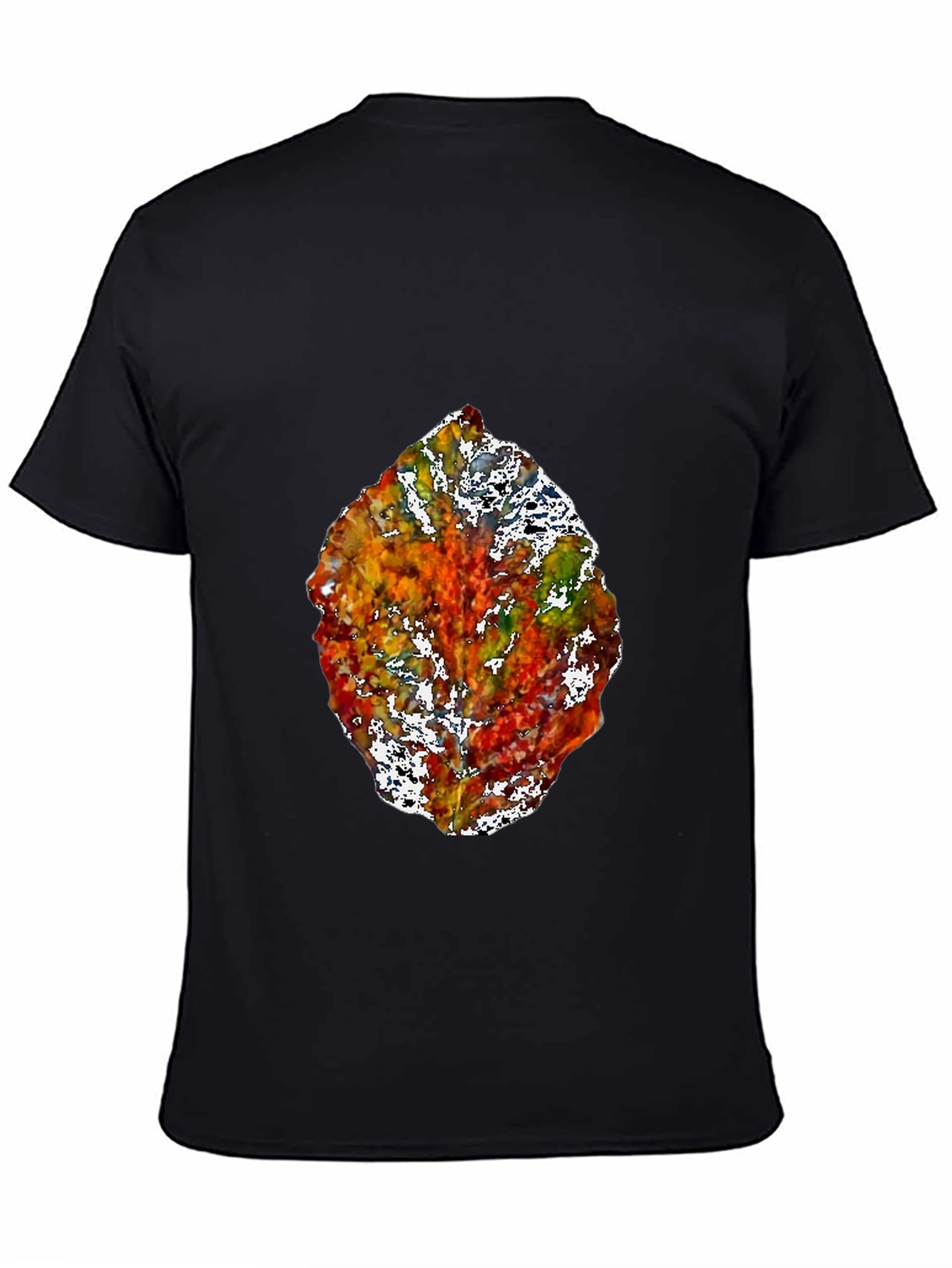 Abstract Leaf Graphic Black T-Shirt