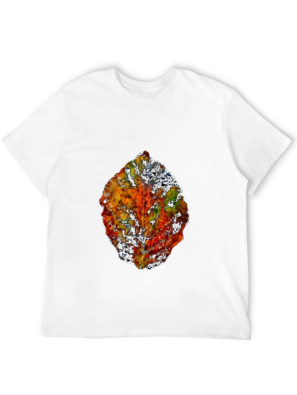 Abstract Leaf Graphic Black T-Shirt