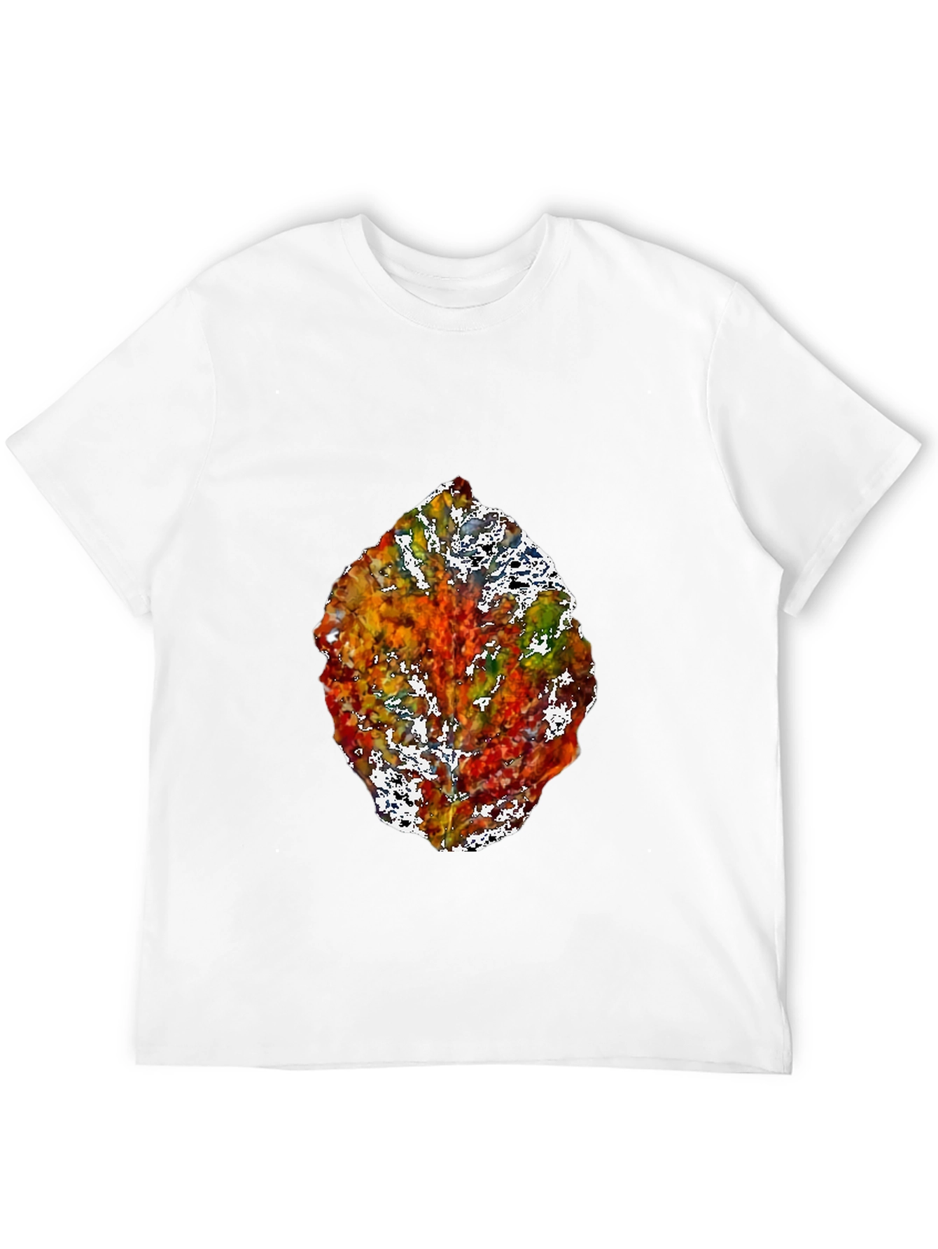 Abstract Leaf Graphic Black T-Shirt