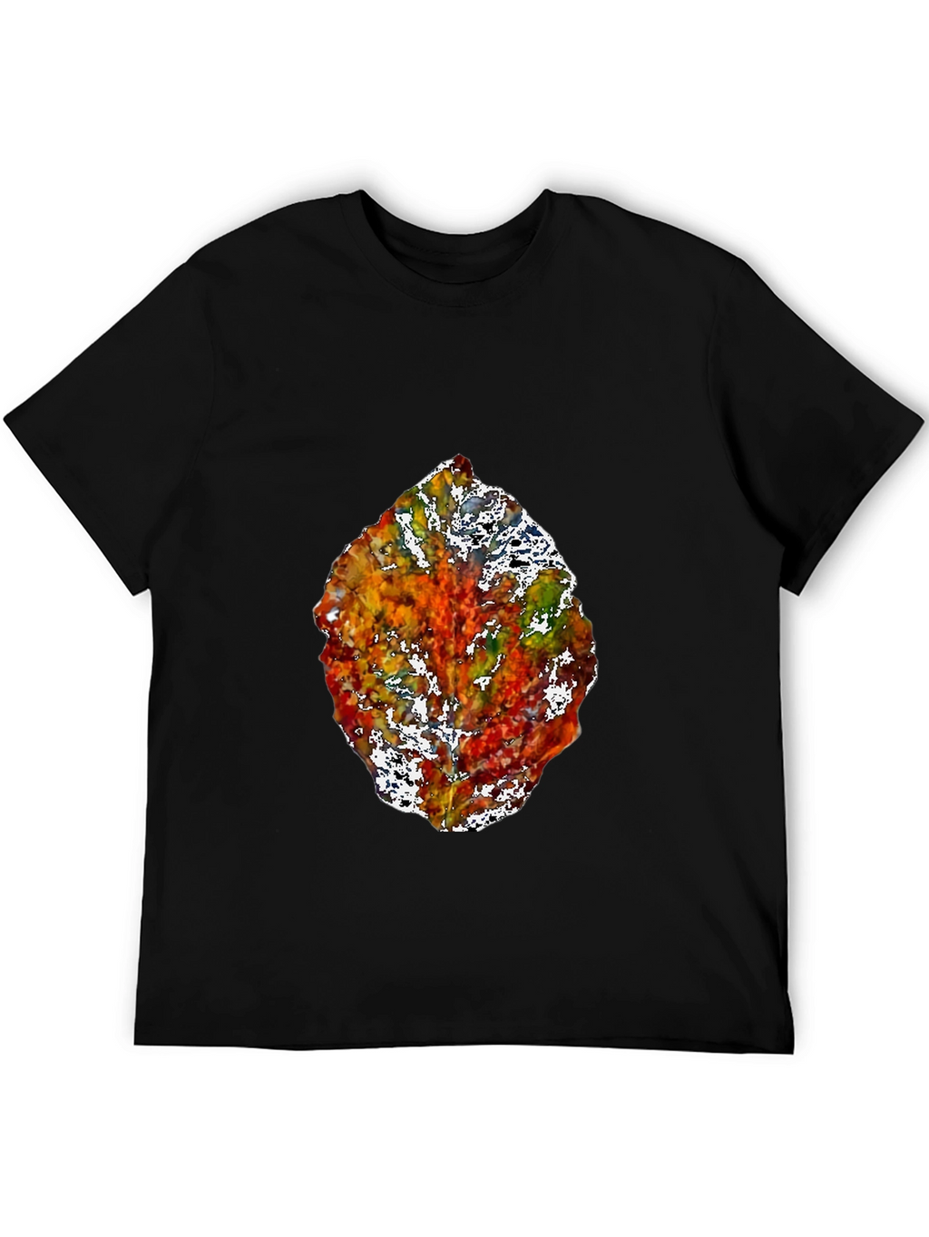 Abstract Leaf Graphic Black T-Shirt