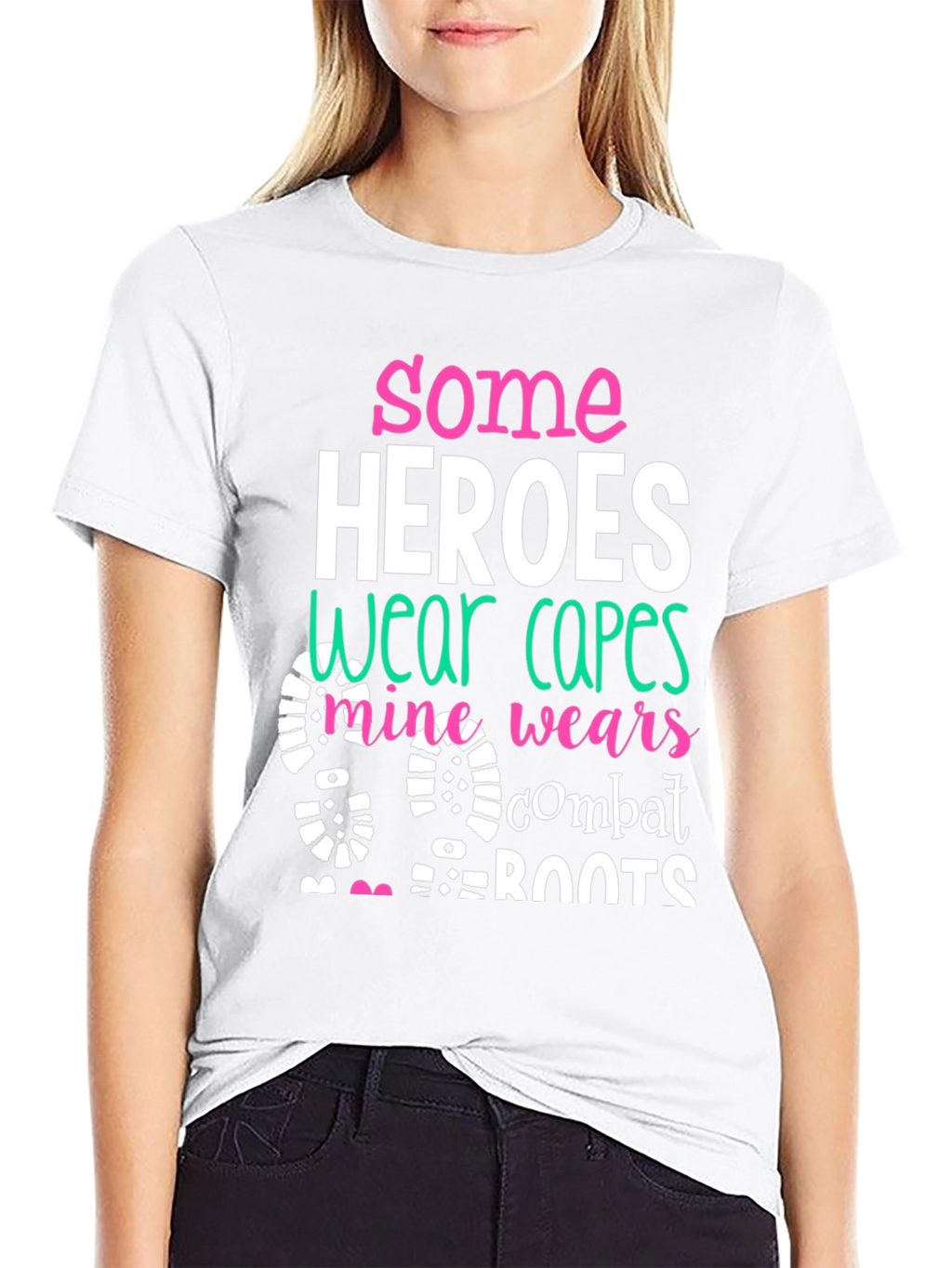 Some Heroes Wear Combat Boots Graphic Tee