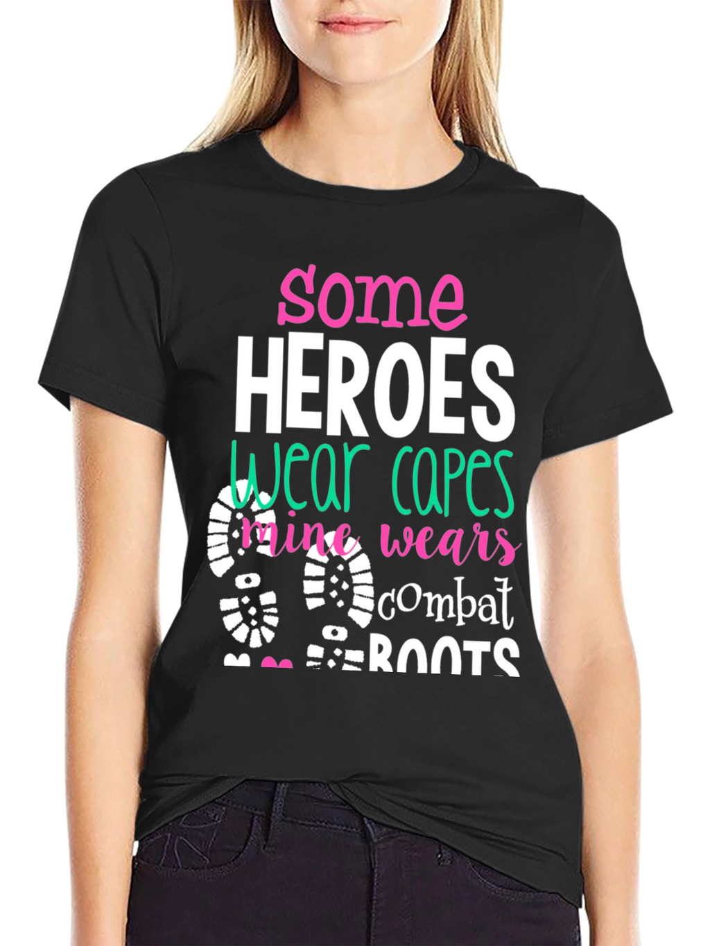 Some Heroes Wear Combat Boots Graphic Tee