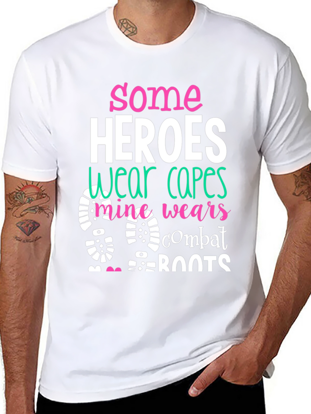 Some Heroes Wear Combat Boots Graphic Tee