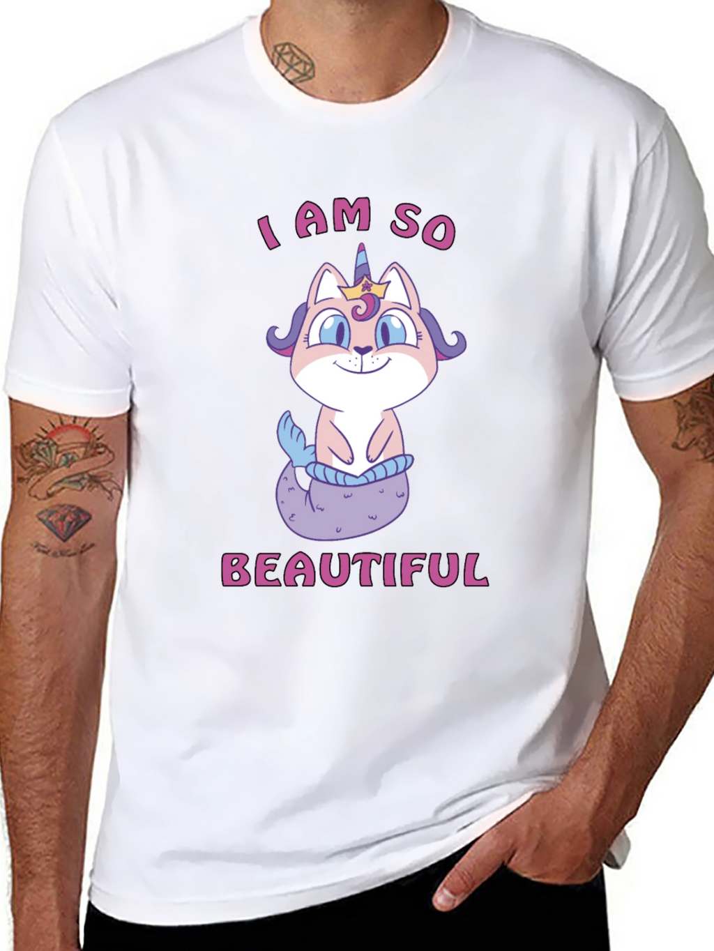 Cute Cat Mermaid Unicorn T-Shirt