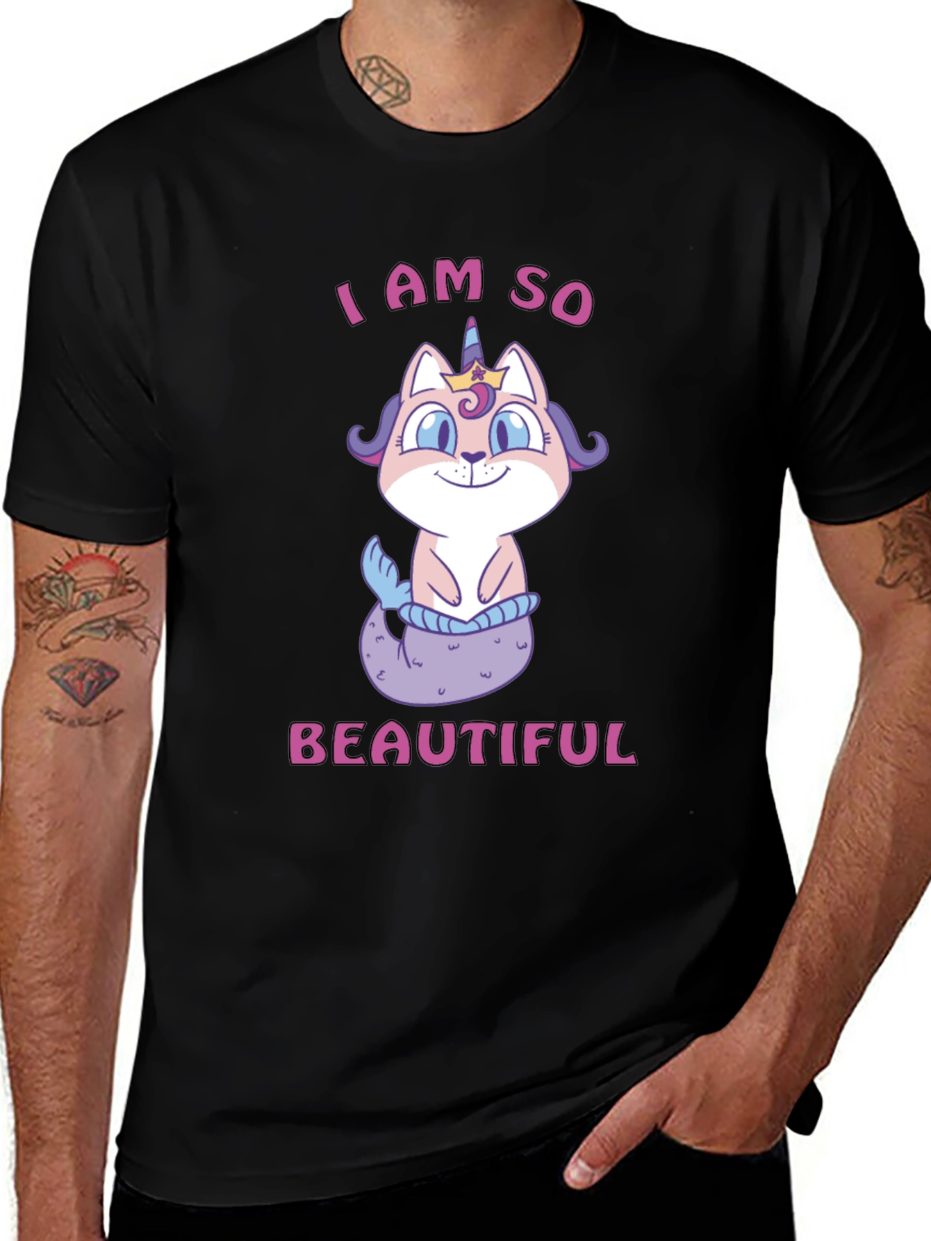 Cute Cat Mermaid Unicorn T-Shirt