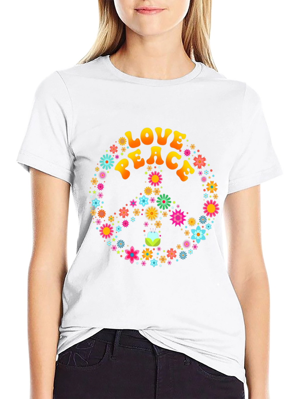 Love and Peace Floral T-Shirt