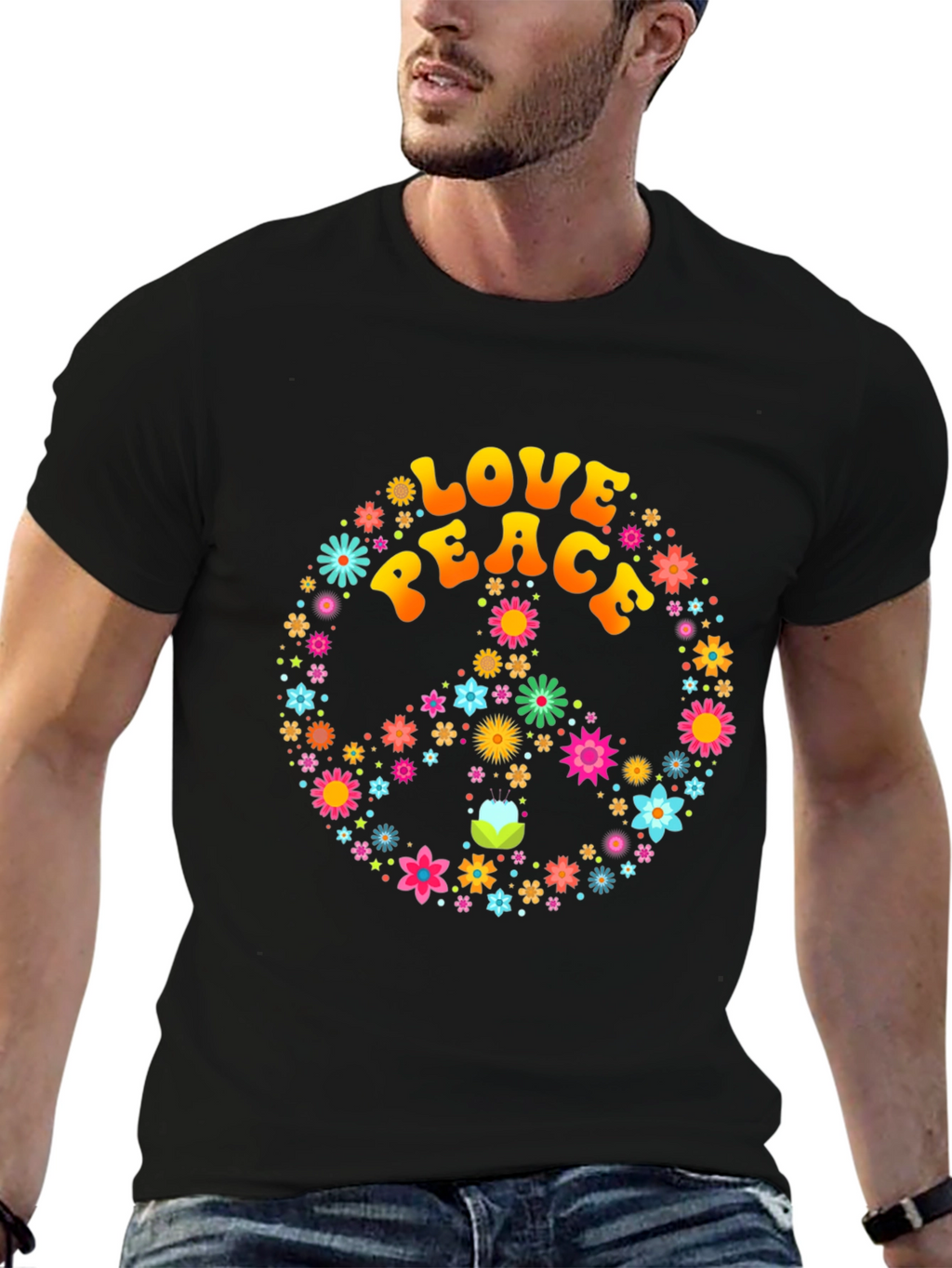Love and Peace Floral T-Shirt