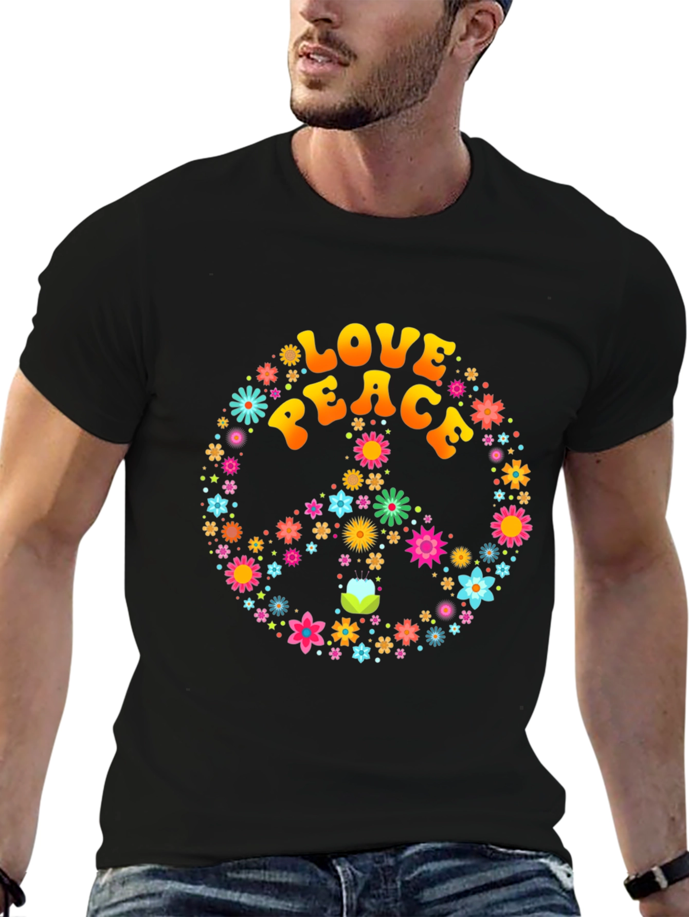 Love and Peace Floral T-Shirt