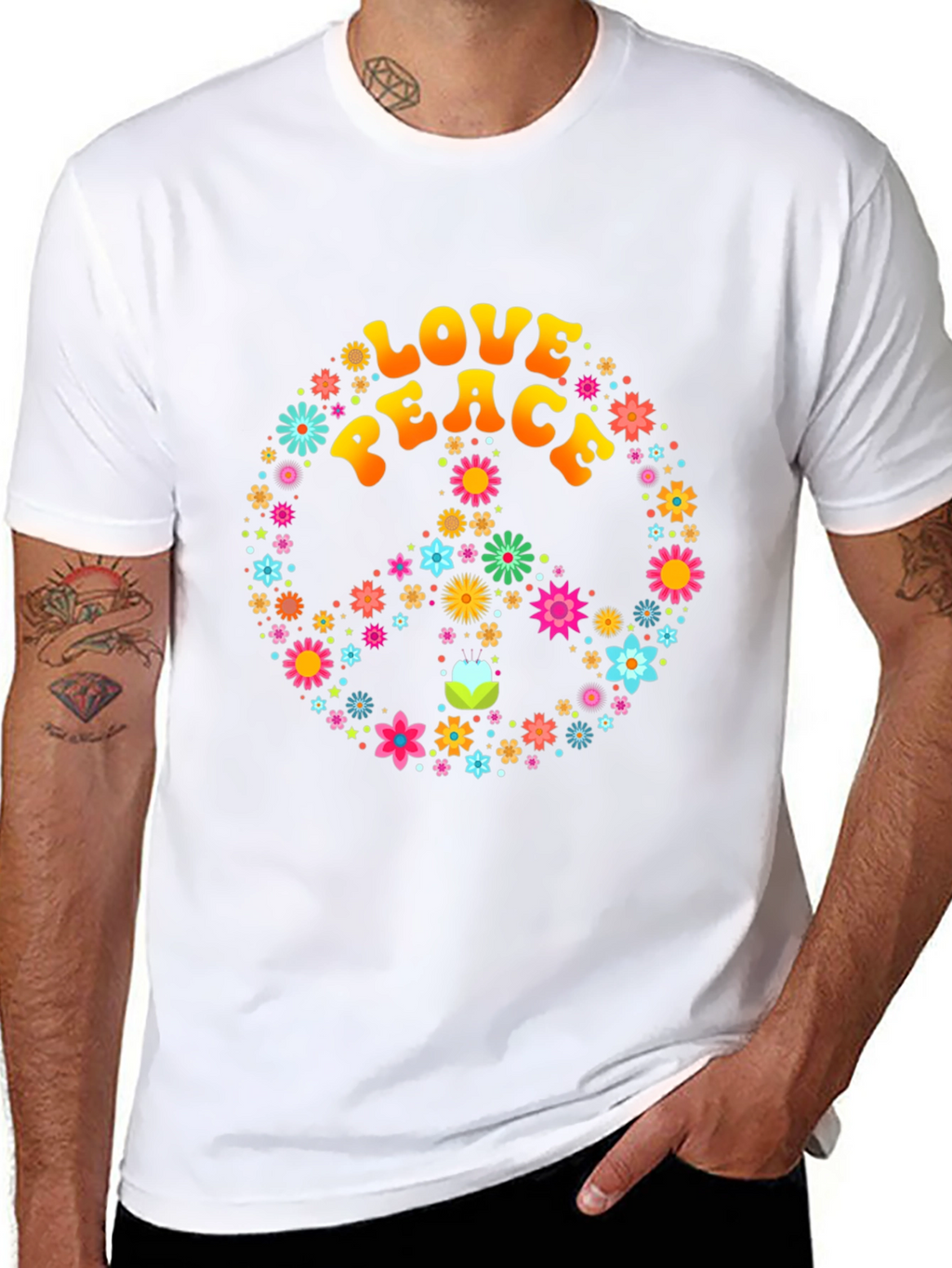 Love and Peace Floral T-Shirt