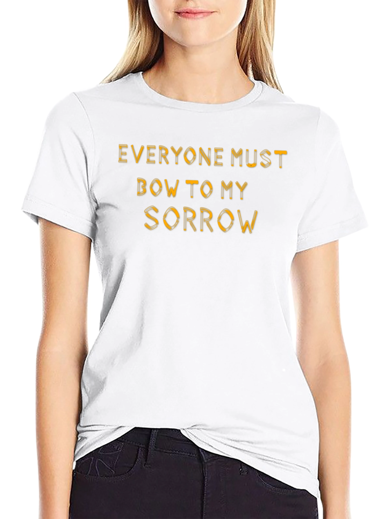 Everyone Must Bow To My Sorrow Black Graphic Tee