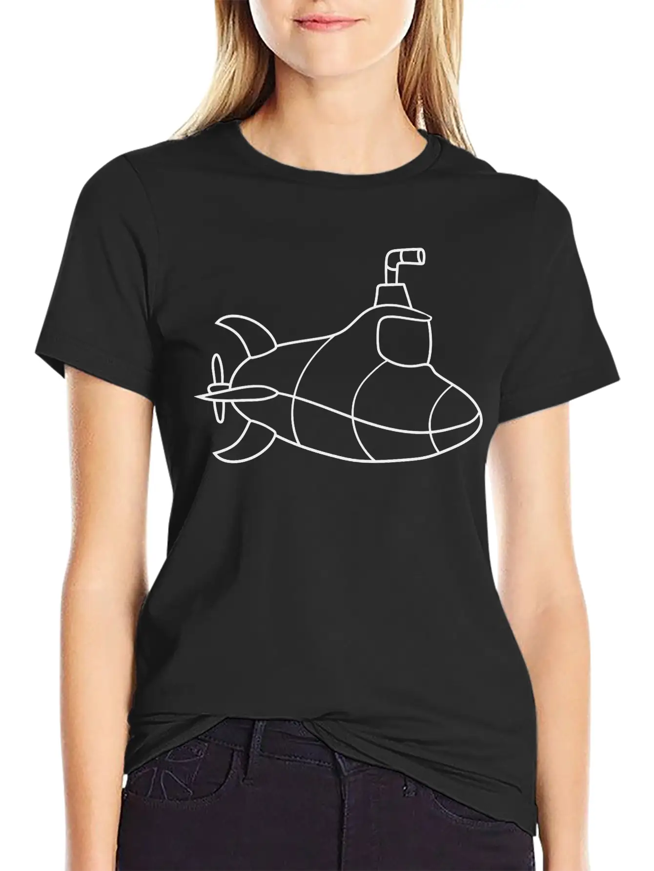 Painted Design Cool Submarine Swim Diving Underwat Unisex Casual T-Shirt – Clean Design For Daily Comfort