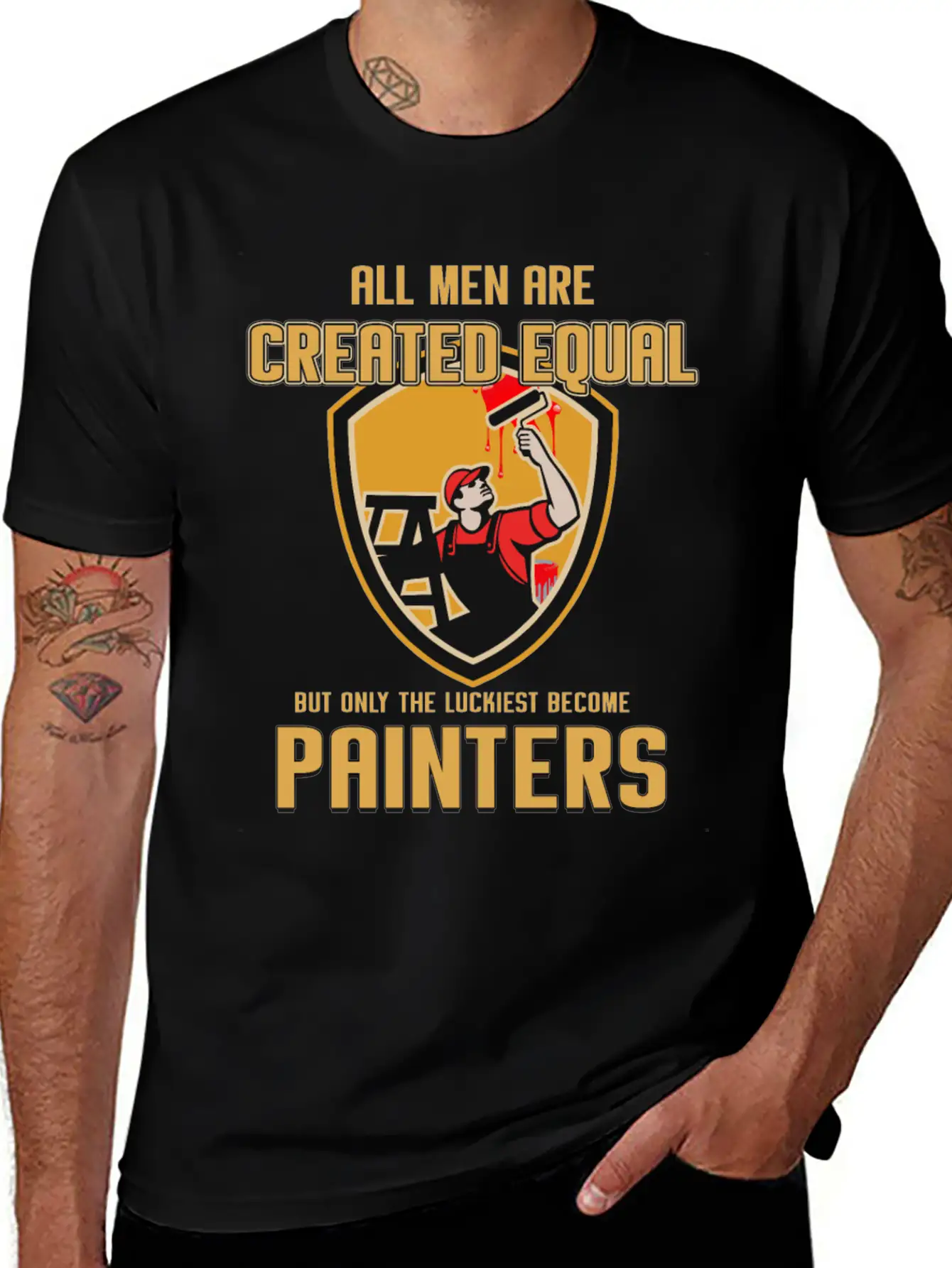 Painter Master Painter Paint Roller Brushwork Gift Stylish Everyday T-Shirt – Unisex Basic Cotton Tee