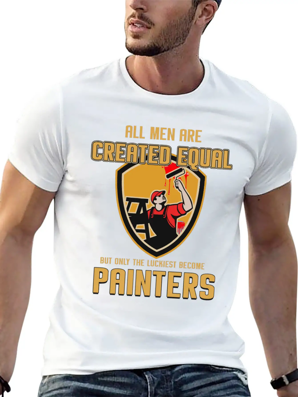 Painter Master Painter Paint Roller Brushwork Gift Stylish Everyday T-Shirt – Unisex Basic Cotton Tee