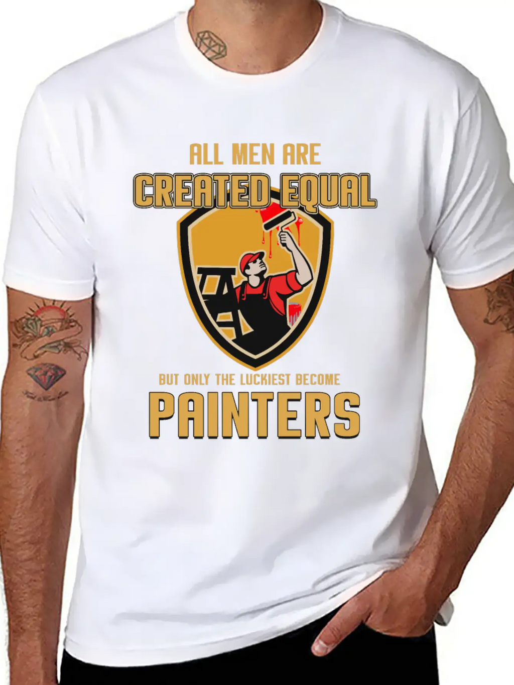 Painter Master Painter Paint Roller Brushwork Gift Stylish Everyday T-Shirt – Unisex Basic Cotton Tee