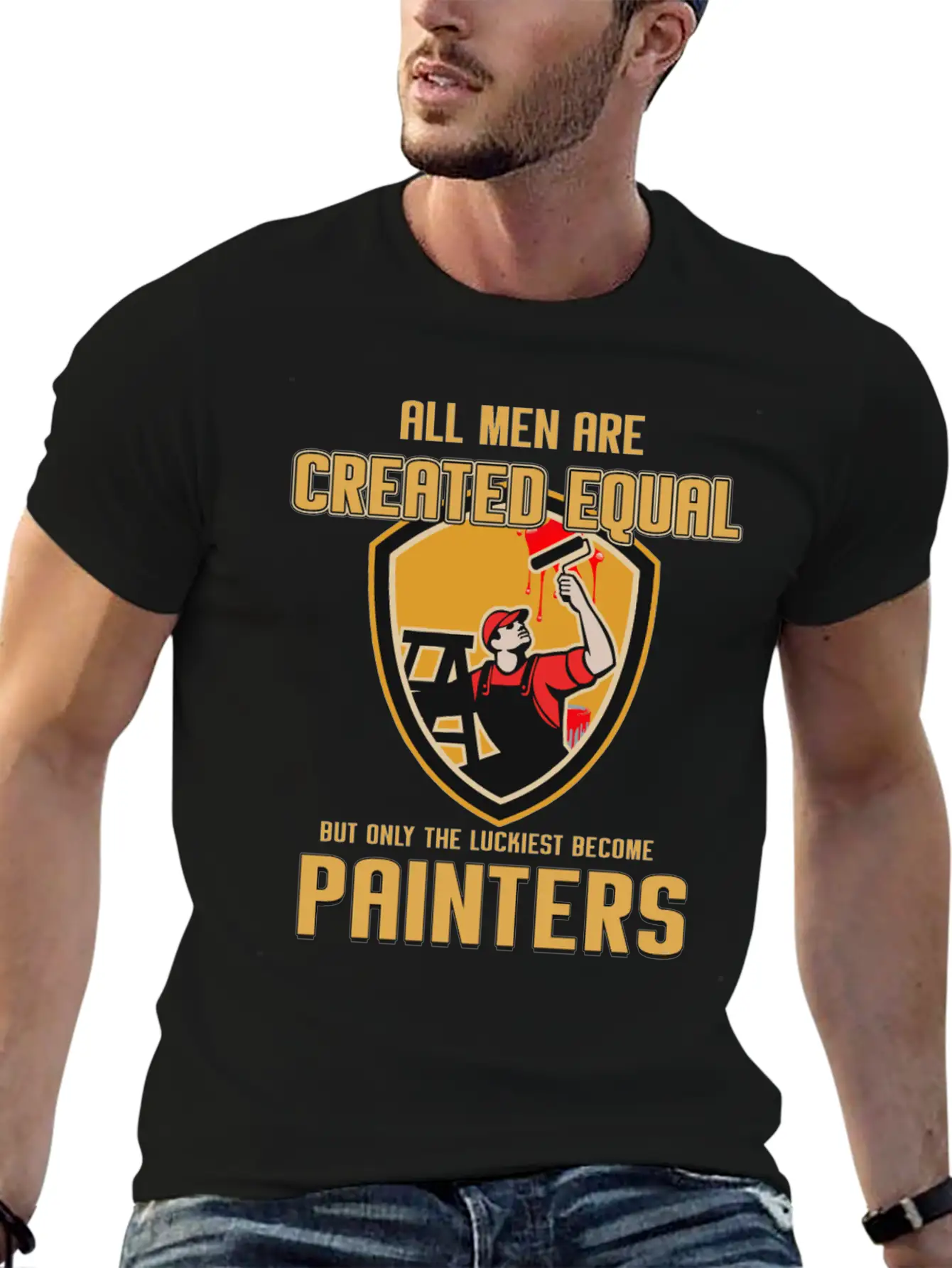 Painter Master Painter Paint Roller Brushwork Gift Stylish Everyday T-Shirt – Unisex Basic Cotton Tee