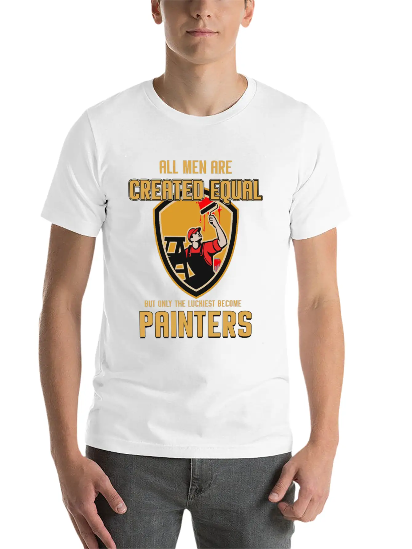 Painter Master Painter Paint Roller Brushwork Gift Stylish Everyday T-Shirt – Unisex Basic Cotton Tee
