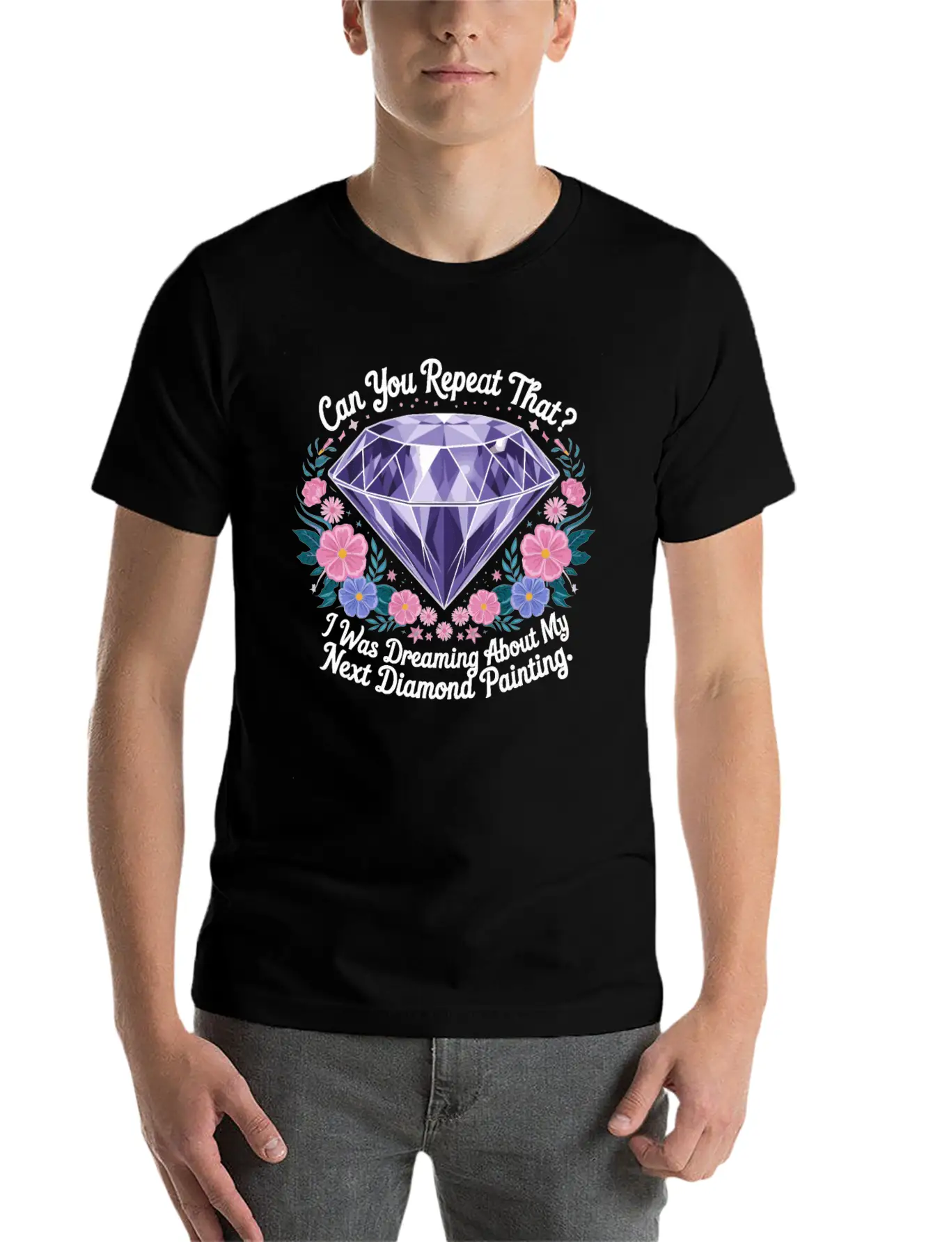 Painting Diamonds Diamond Painting Art Unisex Casual T-Shirt – Clean Design For Daily Comfort