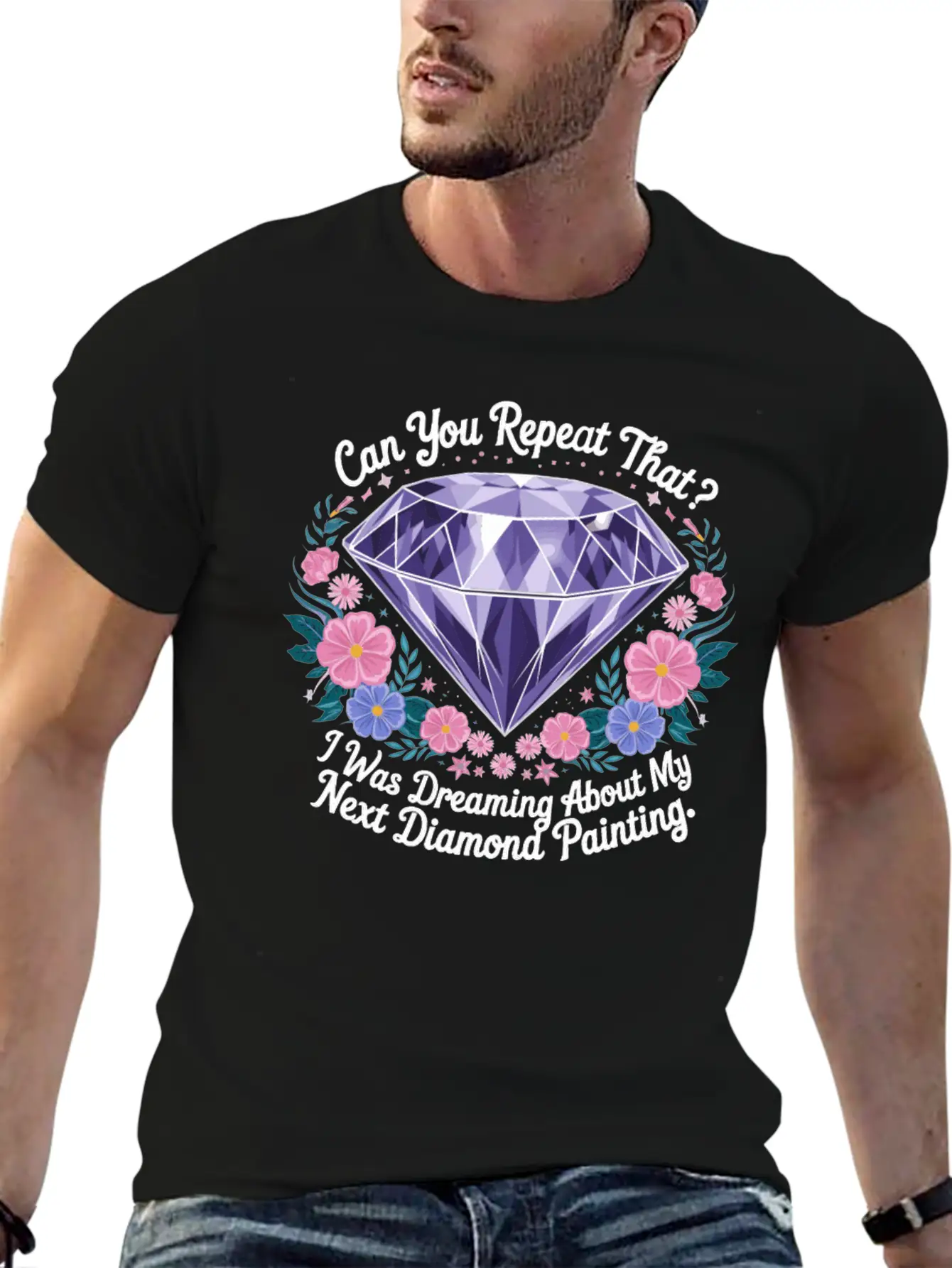 Painting Diamonds Diamond Painting Art Unisex Casual T-Shirt – Clean Design For Daily Comfort