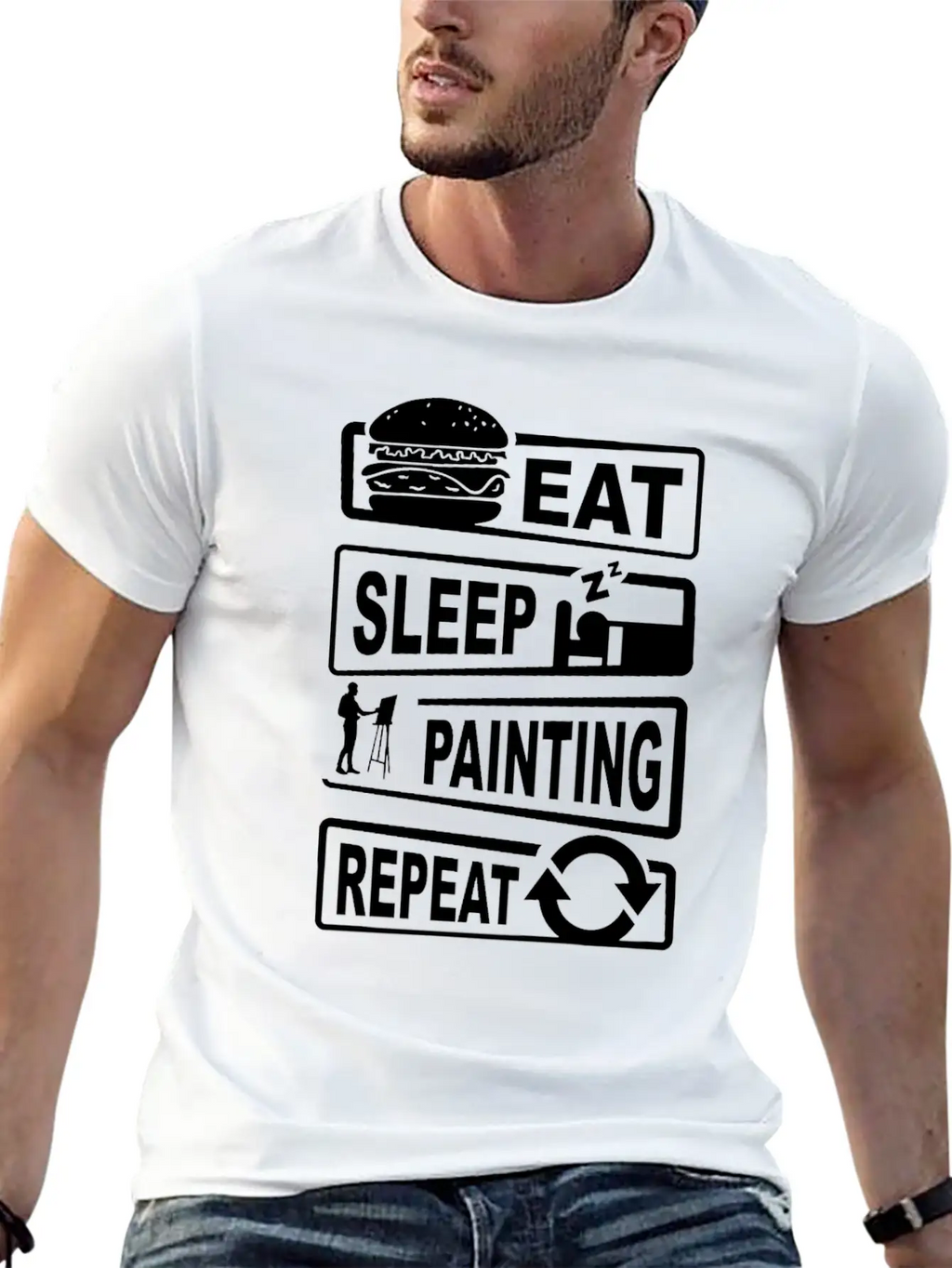 Painting Shirt For Men Casual Graphic T-Shirt – Simple And Comfortable Daily Wear