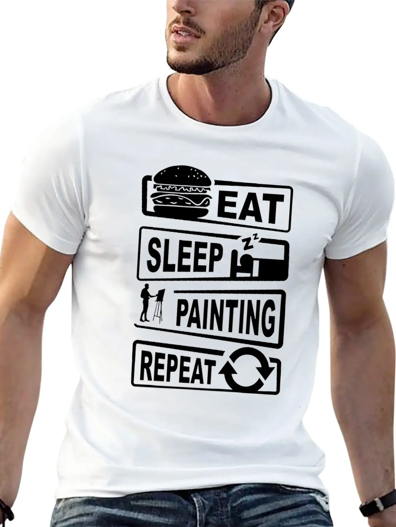 Painting Shirt For Men Casual Graphic T-Shirt – Simple And Comfortable Daily Wear
