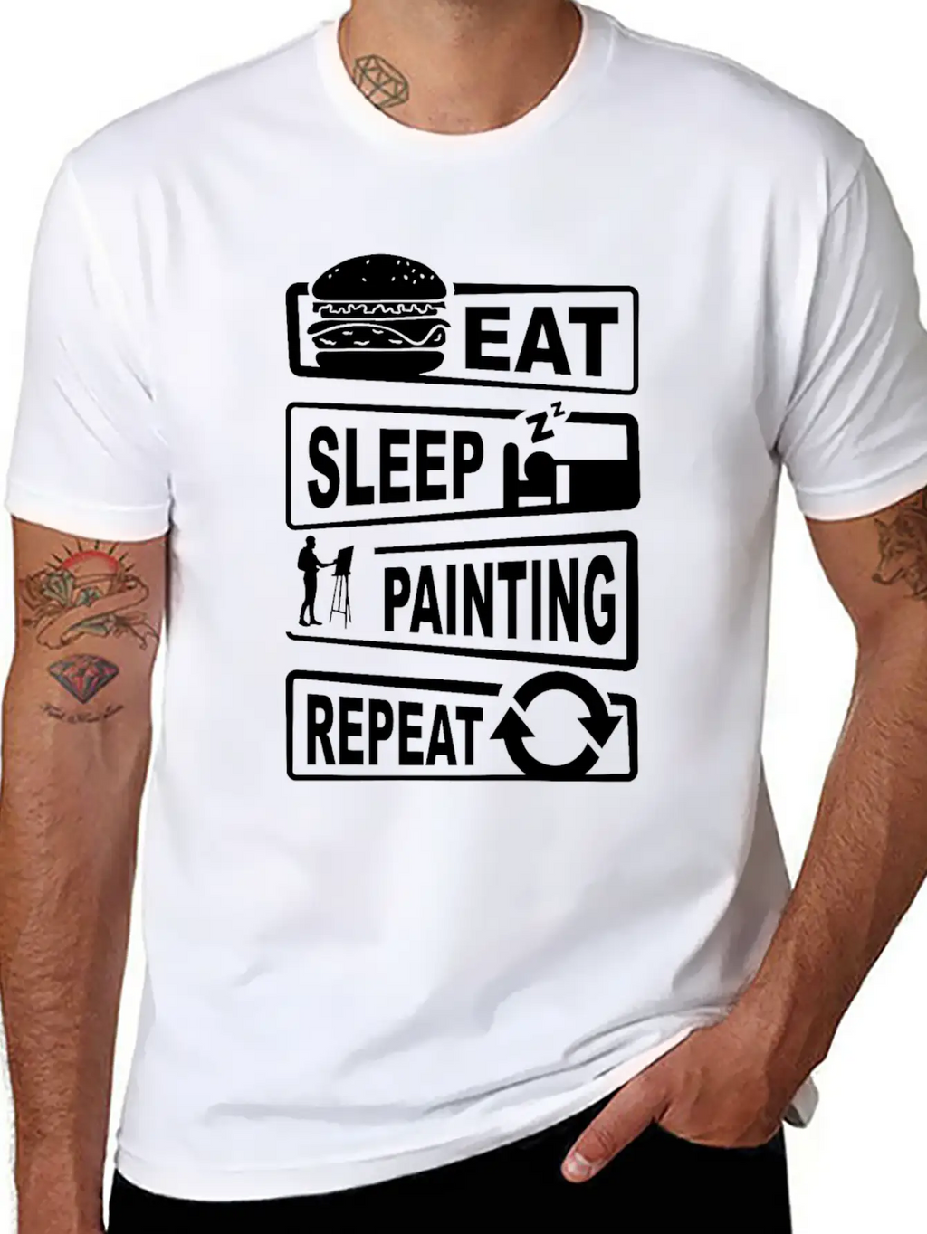 Painting Shirt For Men Casual Graphic T-Shirt – Simple And Comfortable Daily Wear