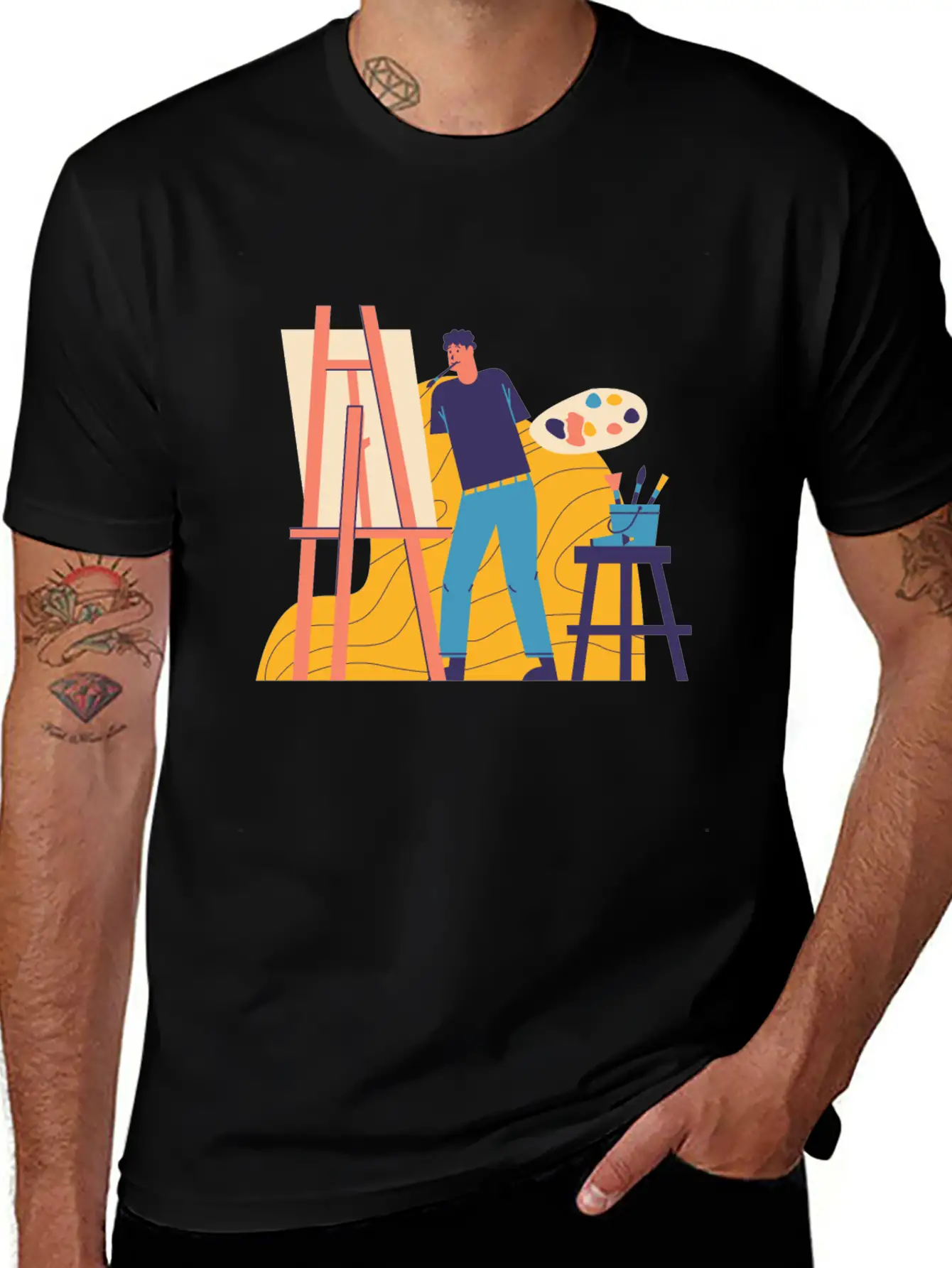 Painting Unisex Short Sleeve Soft Cotton T-Shirt – Casual Everyday Wear
