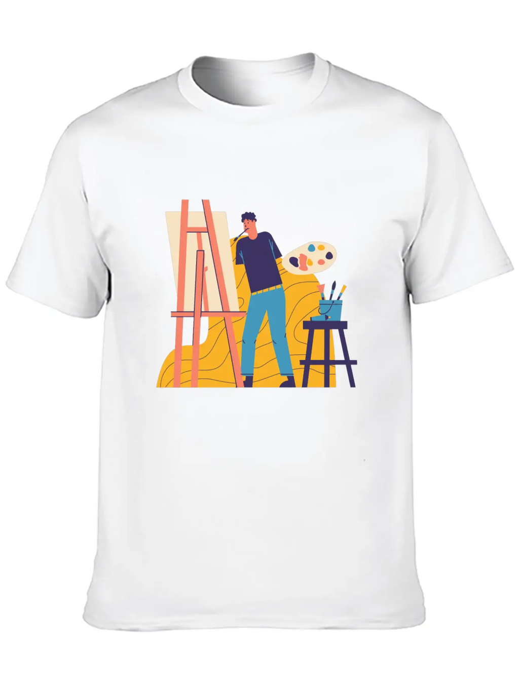 Painting Unisex Short Sleeve Soft Cotton T-Shirt – Casual Everyday Wear