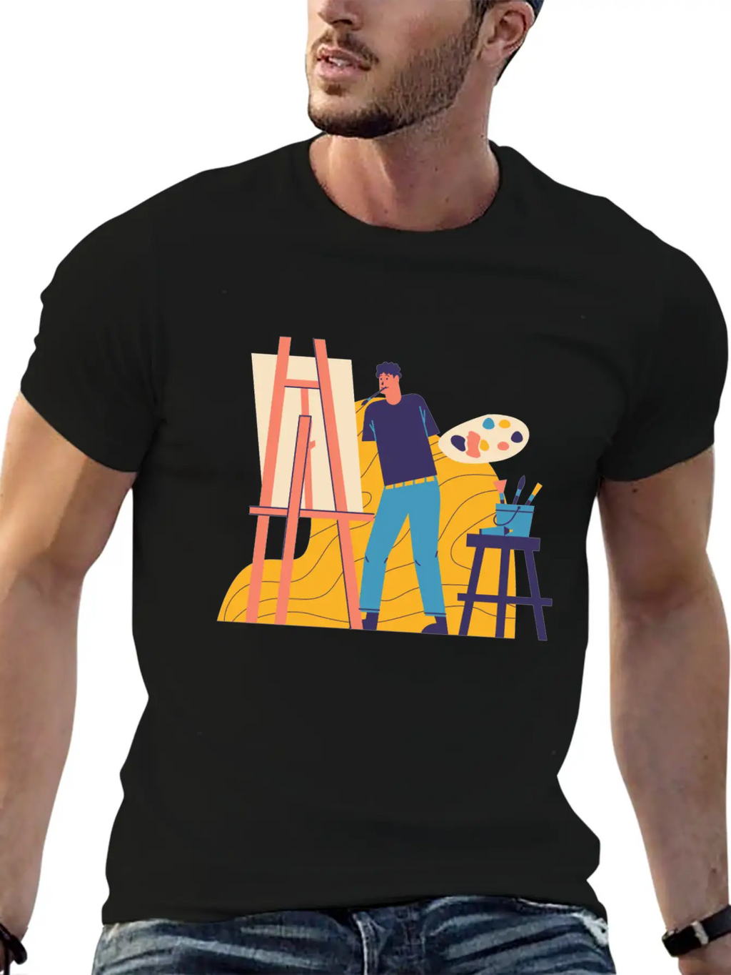 Painting Unisex Short Sleeve Soft Cotton T-Shirt – Casual Everyday Wear