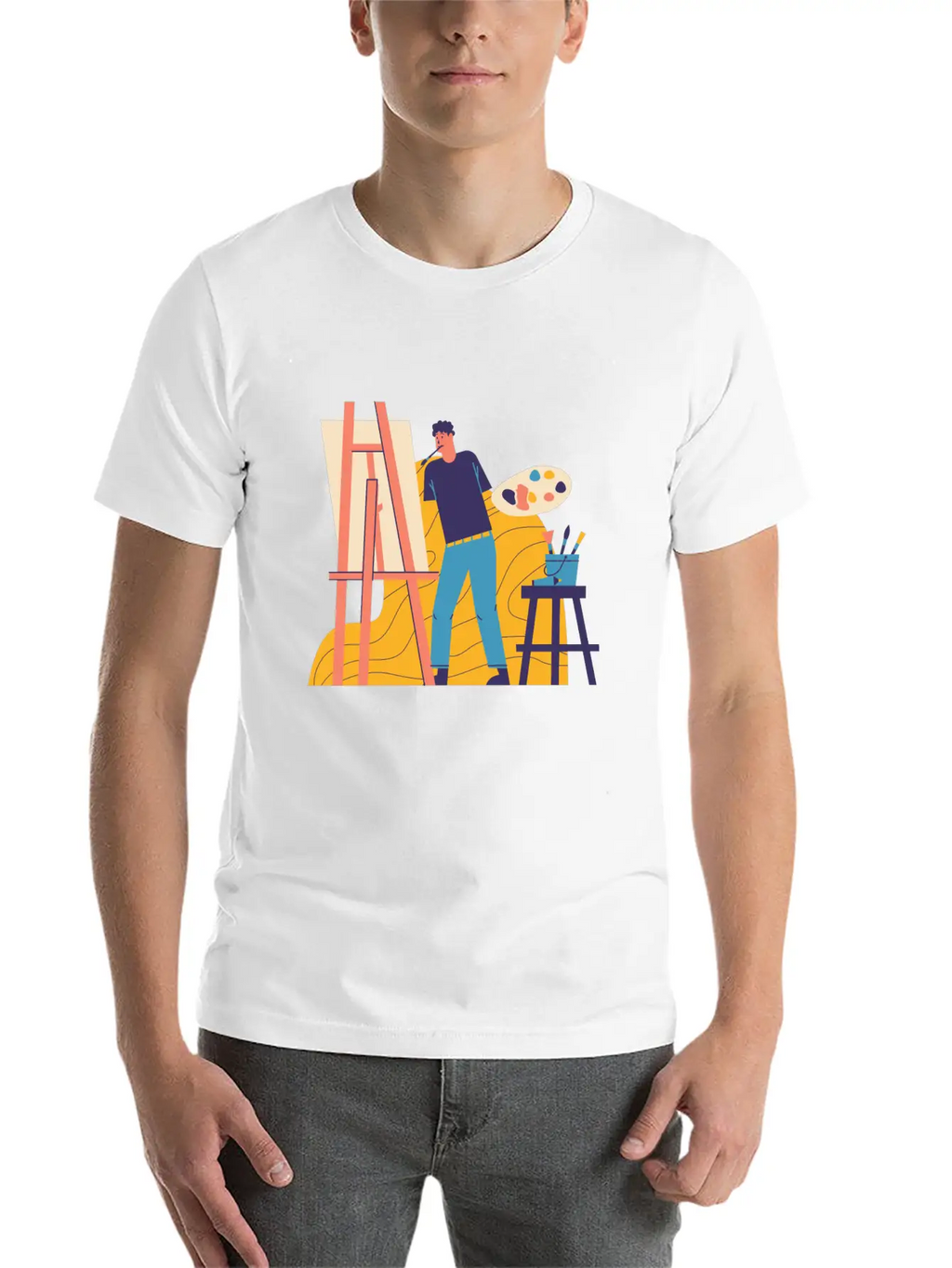 Painting Unisex Short Sleeve Soft Cotton T-Shirt – Casual Everyday Wear